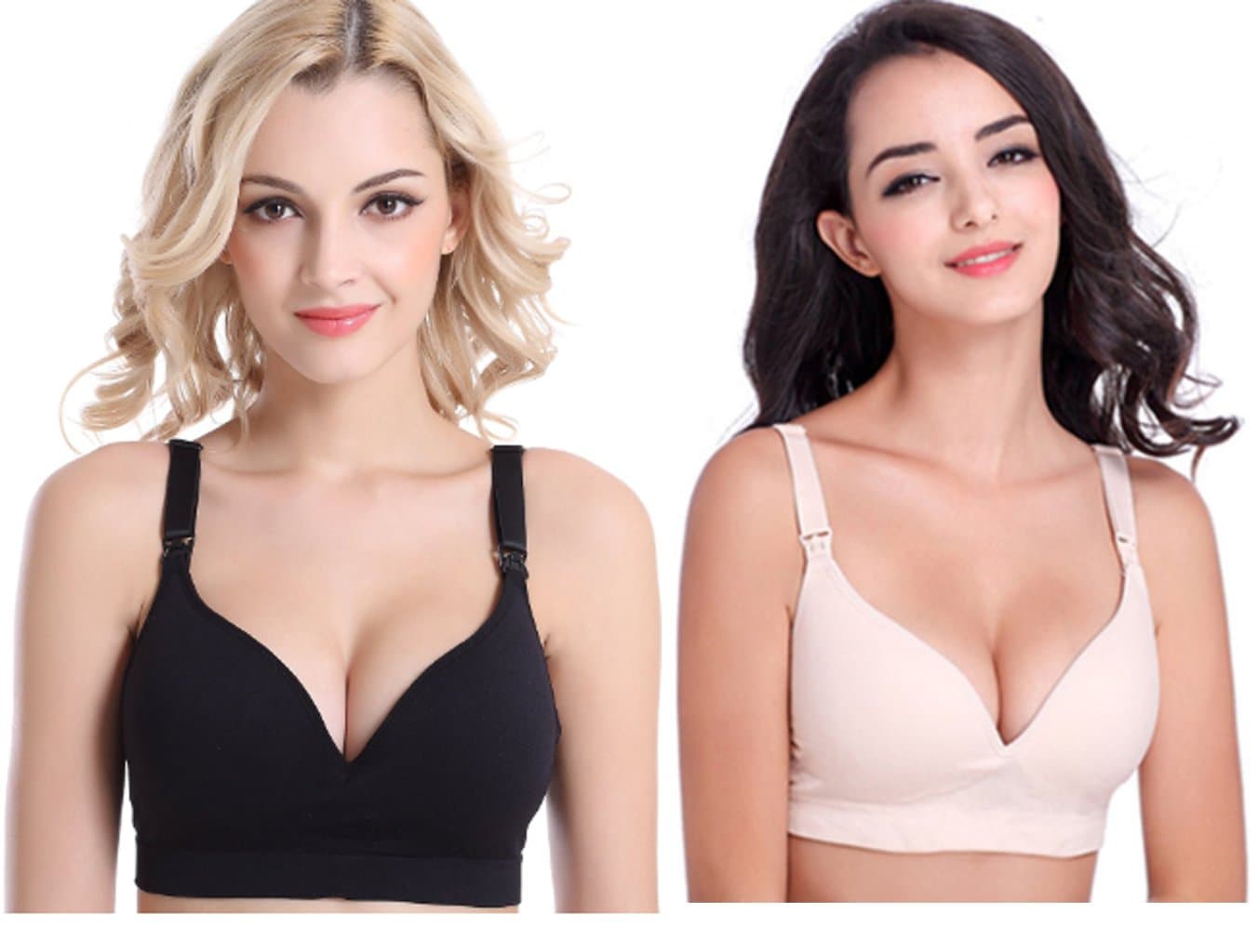 KOOYOL 2PACK/1PACK Women's Seamless Nursing Maternity Push Up No underwire Bra