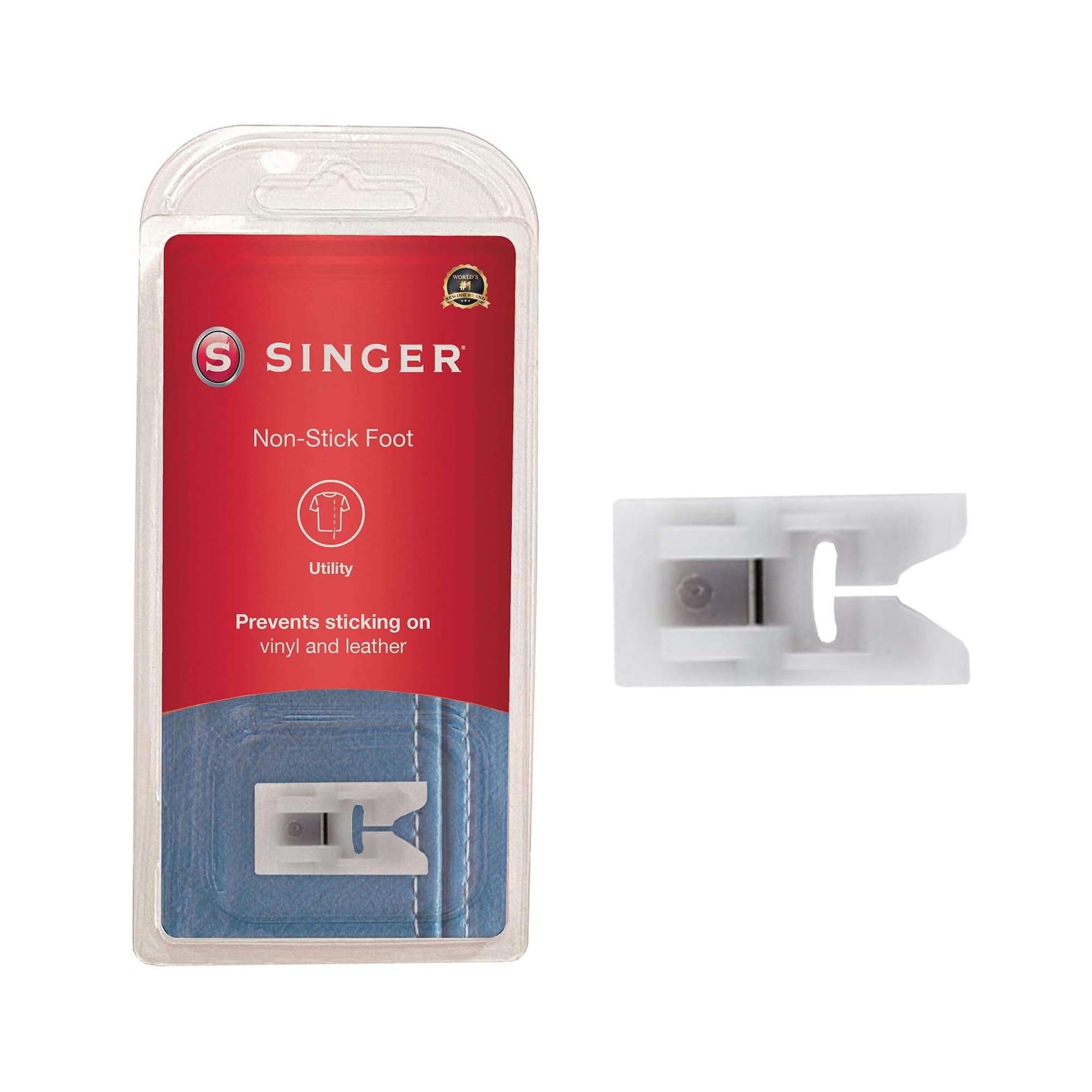 SINGER Non-Stick Presser Foot | Ideal for Sewing Leather, Vinyl, Plastic, Oil...