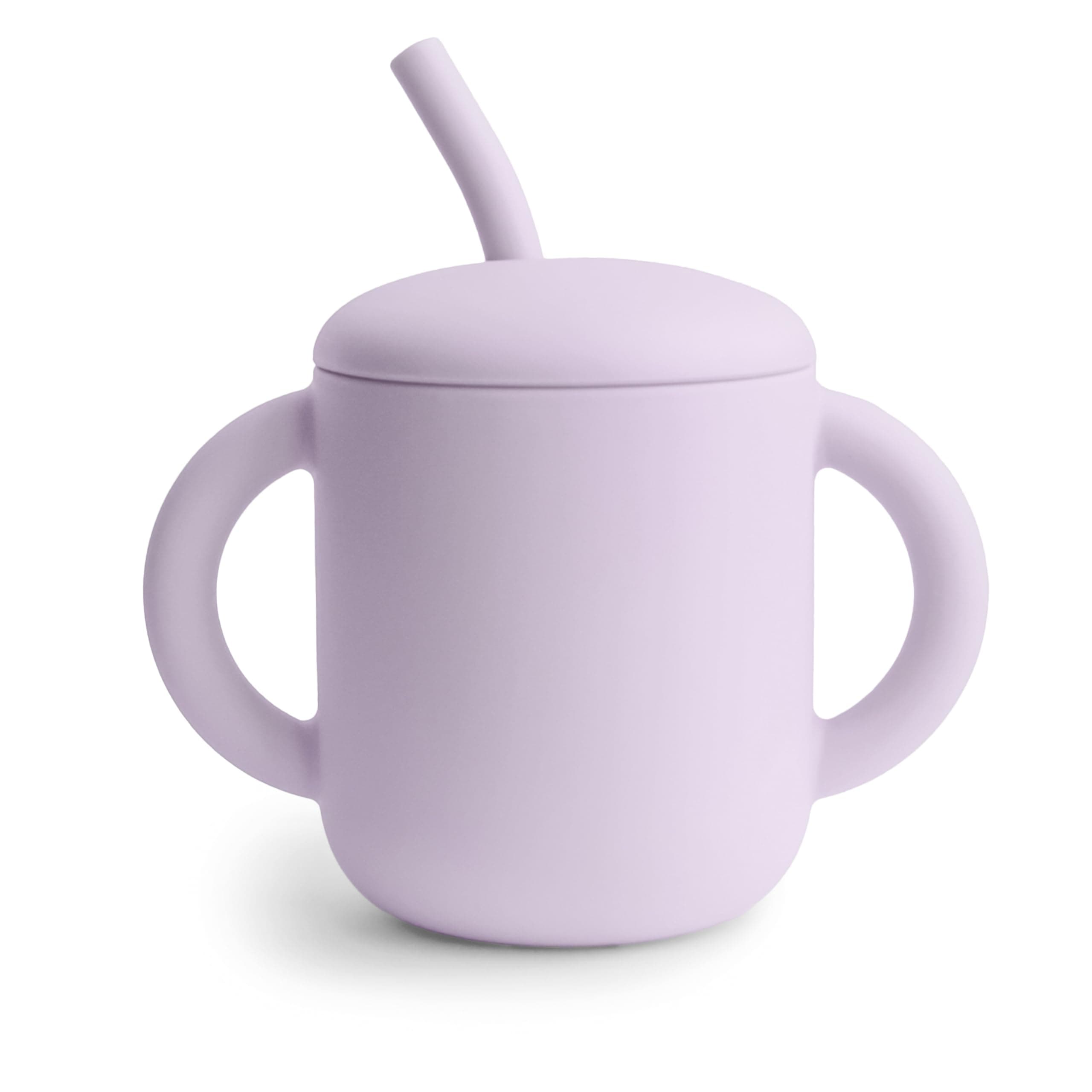 Mushie Silicone Training Cup + Straw Soft Lilac