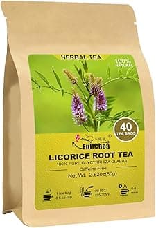 Licorice Root Tea Bag, 40 Teabags, 2g/bag - Premium Licorice Root - Non-GMO - Naturally Caffeine-free Herbal Tea - Aid in Digestion & Promote Respiratory Health