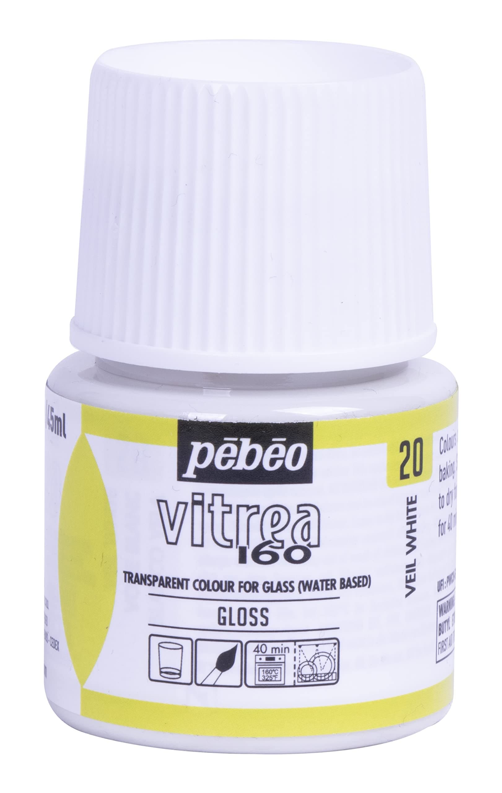 Pebeo Vitrea 160 Glass Paint, Veil White