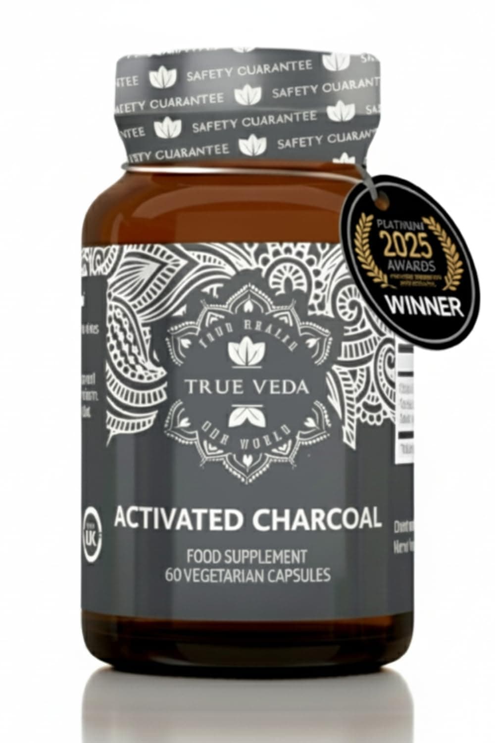 Wild-Crafted Activated Charcoal Capsules | Steam-Activated from Wild-Harvested Coconut Shells | Clean, Natural Ayurvedic Formula| UK Made Plant-Based Activated Charcoal Tablets| 60 Vegan Capsules