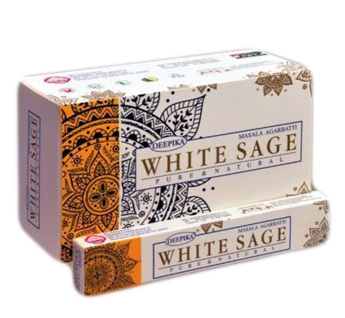 ABN Fashion Deepika White Sage Aggarbatti Incense Sticks Set of 12 Boxes