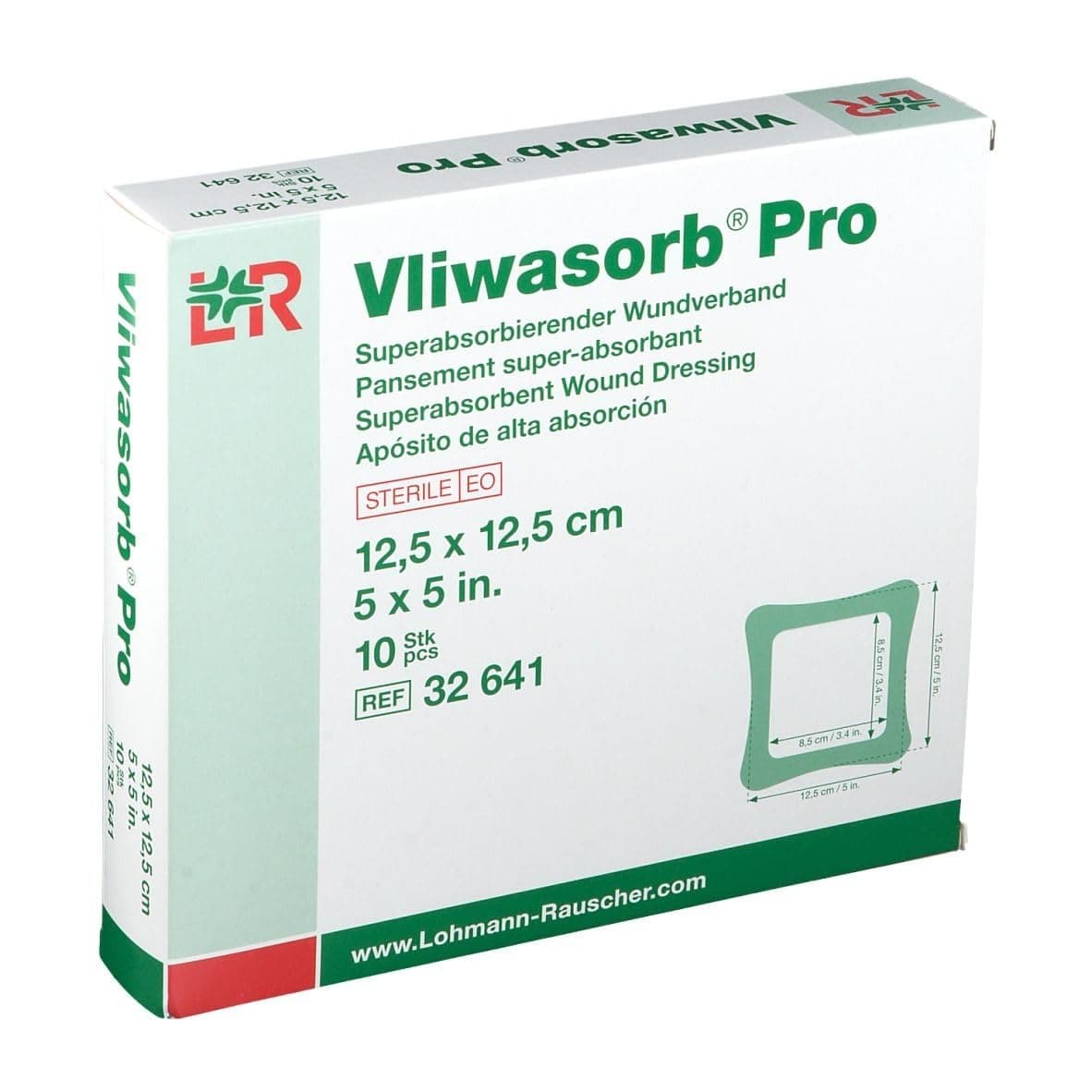Pro 12.5cm x 12.5cm Super-Absorbent Wound Dressing 32641 (x10)