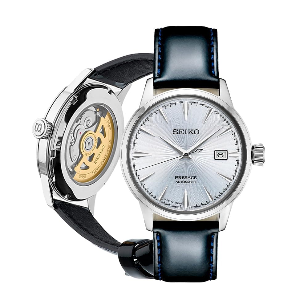 Automatic Watch for Men - Presage Cocktail Time - Patterned with Golden Numerals and Date Calendar, 50m Water-Resistant