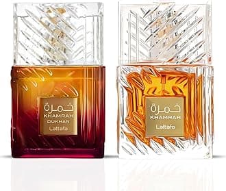 Lattafa Khamrah & Khamrah Dukhan Eau De Parfum Sprays 100ML (3.4 OZ) | Two Icons, One Duo—Intense, Mysterious & Deeply Indulgent. (Bundle)