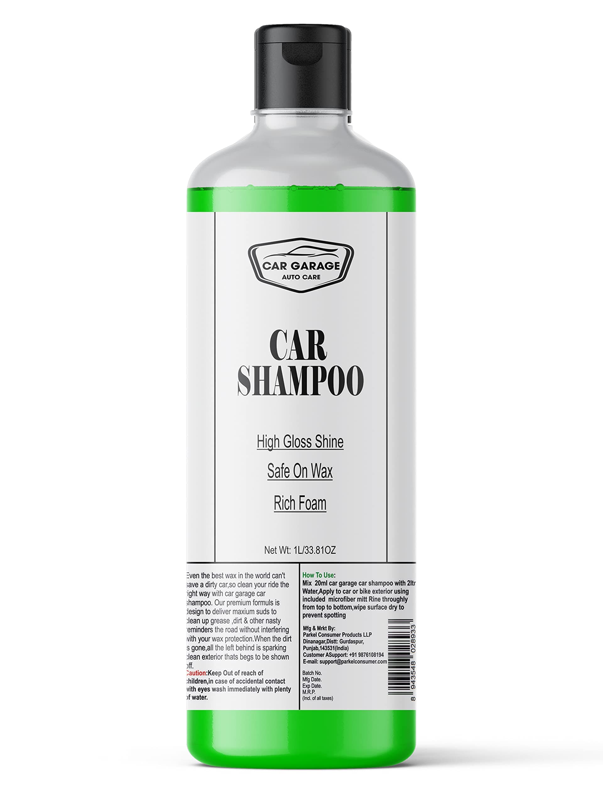 Car Garage Car Shampoo -pH Neutral Soap Formula for Safe, Spot Free Cleaning - Thick, Luxurious Suds That Always Rinses Clean - Ultra Slick Formula That Wont Scratch or Leave Water Spots 1 Litre