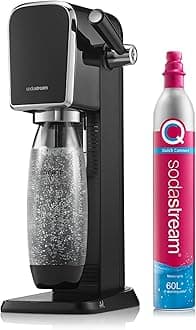 SodaStream Art Sparkling Water Maker (Black) with CO2 and Dishwasher Safe Bottle