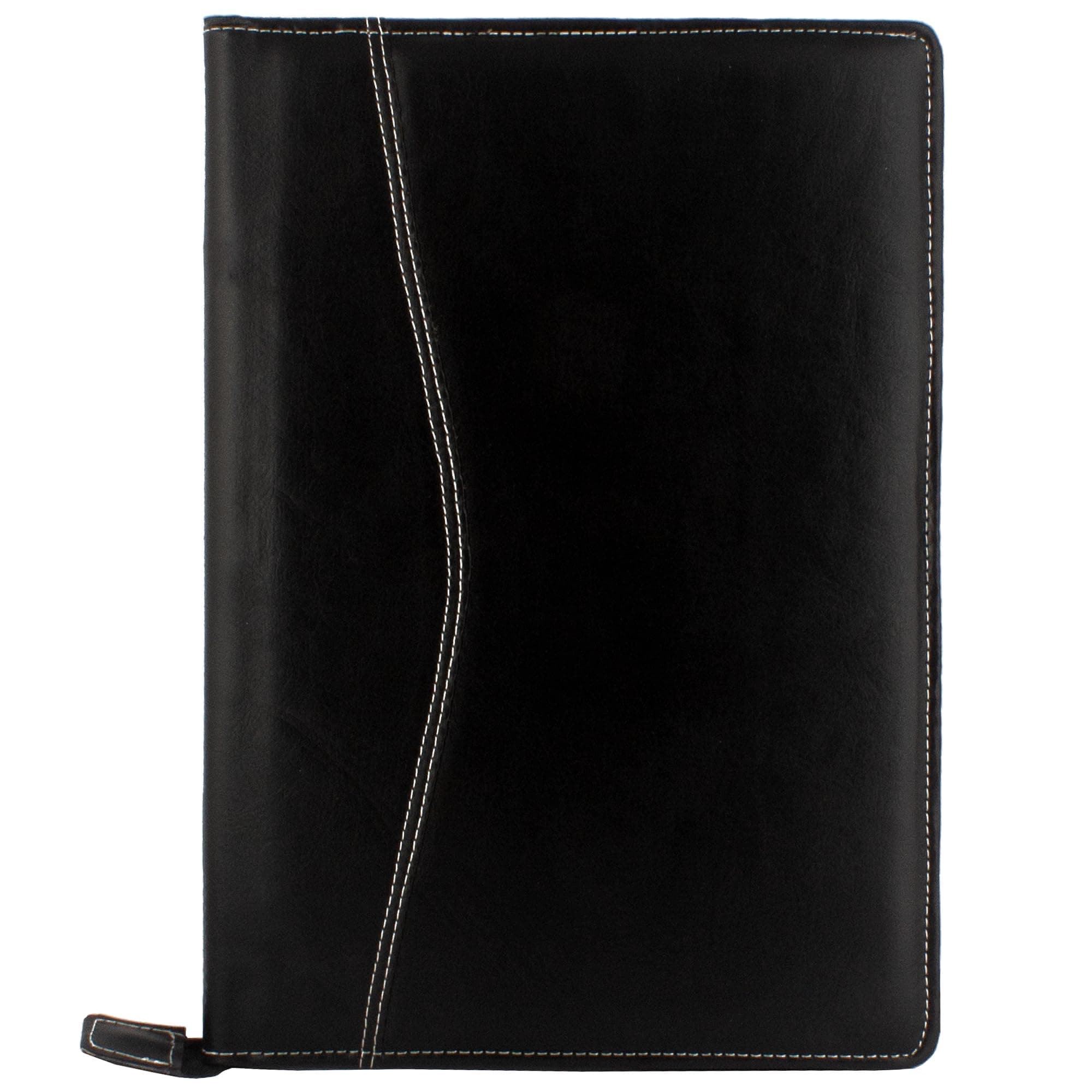 PU Faux Leather Deluxe B4 Size Document Holder 20 Leafs Zipper File Folder Organizer for Certificates, Marksheets, Degrees, Interview Portfolio, Important Papers (Black, File Folder)