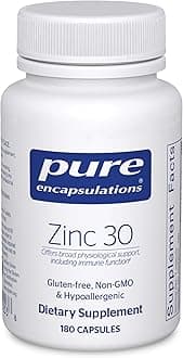 Pure EncapsulationsZinc 30 mg - Highly Absorbable - for Immune System Support - Zinc Picolinate - 180 Capsules