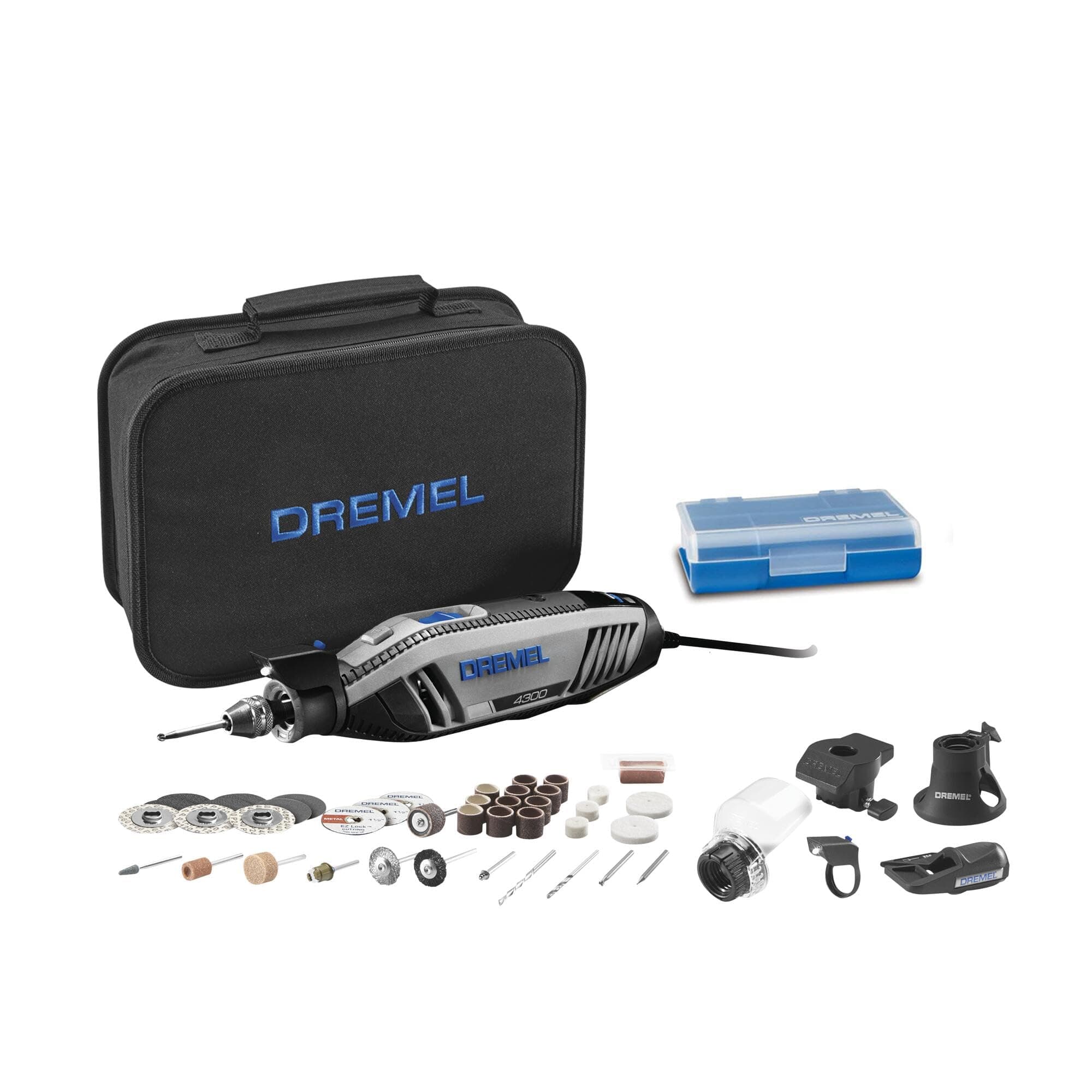 Dremel 4300-5/40 High Performance Rotary Tool Kit with LED Light- 5 Attachments & 40 Accessories- Engraver, Sander, and Polisher- Perfect for Grinding, Cutting, Wood Carving, Sanding, and Engraving