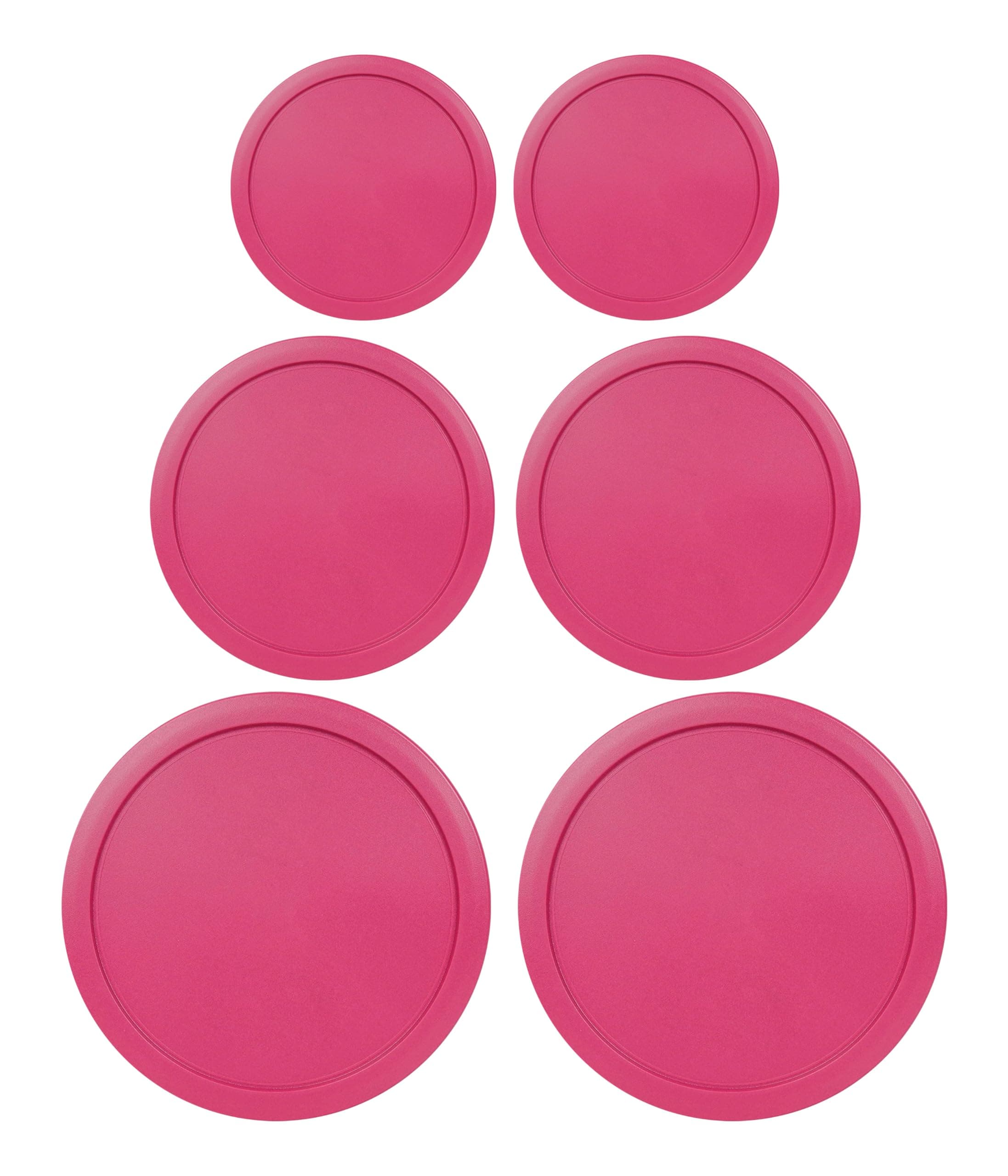 Replacement Lids for Pyrex Containers Round Glass Food Plastic (2) 2-Cup (2) 4-Cup (2) 7-Cup (Fuchsia)