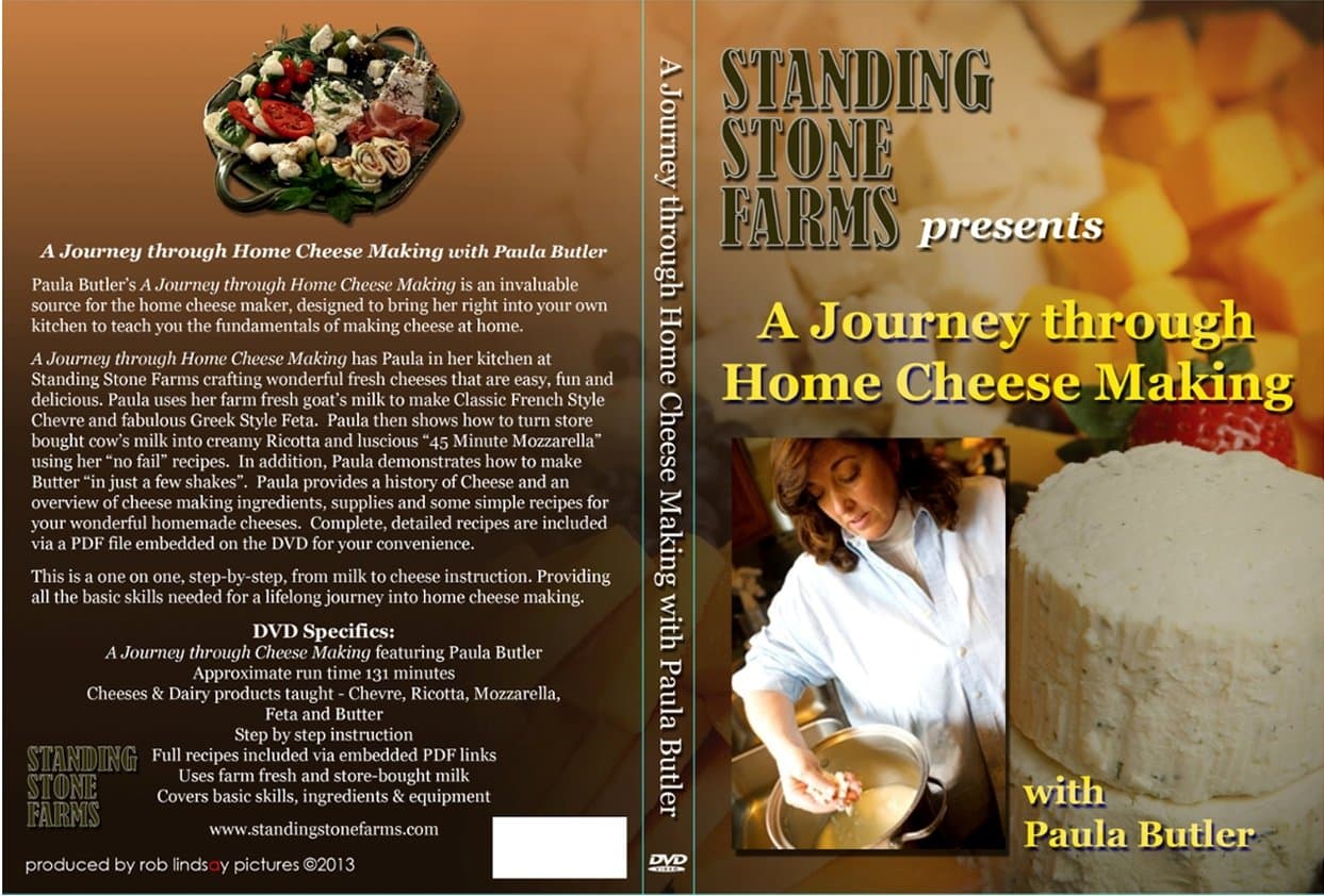 Journey Through Home Cheese Making DVD - How to Make Cheese at Home, 2 Hour Video - Mozzarella, Feta, Chèvre, Ricotta and Compound Butter!