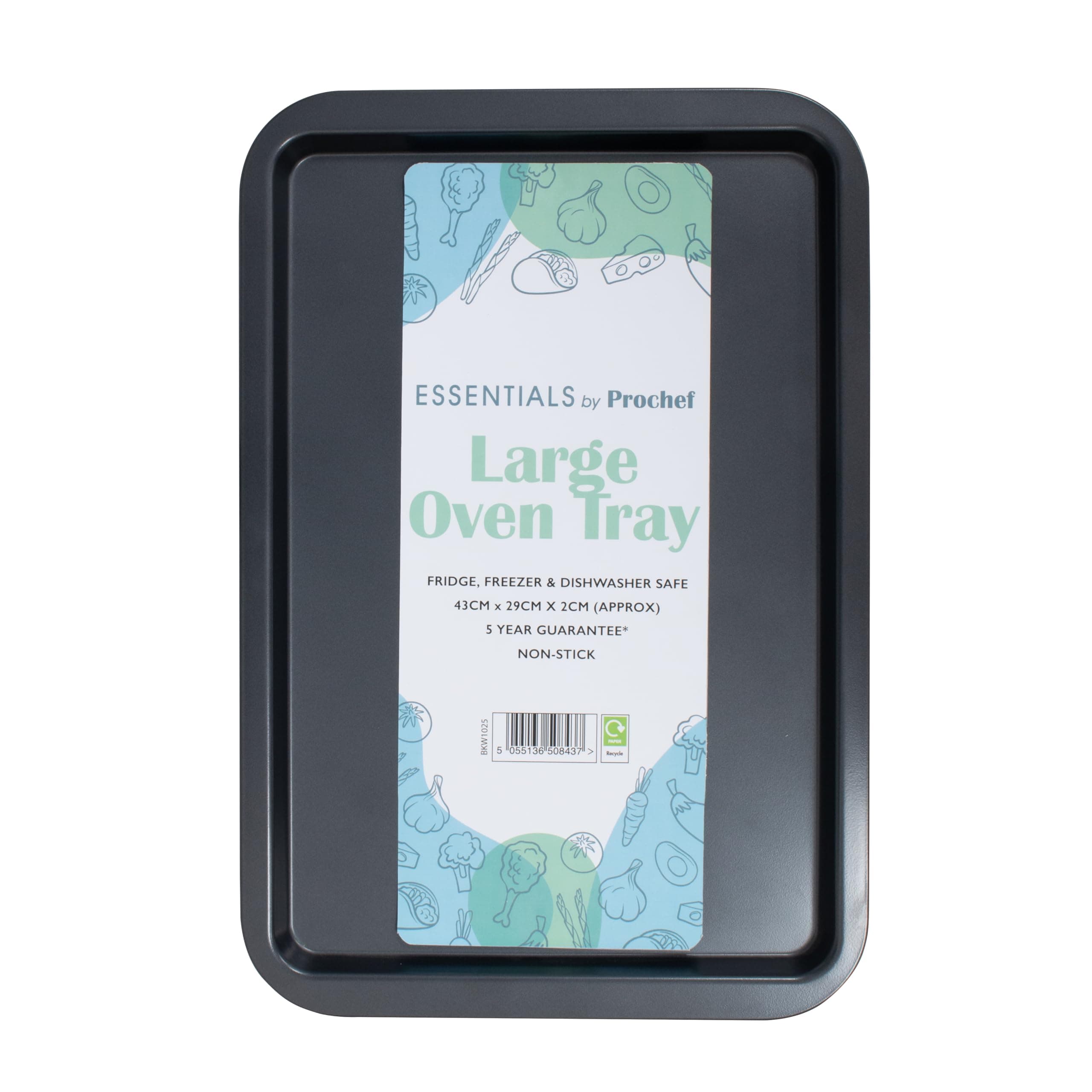 Essentials Large Oven Tray, Non Stick, Easy Clean, 43cm x 29cm x 2cm, Brown