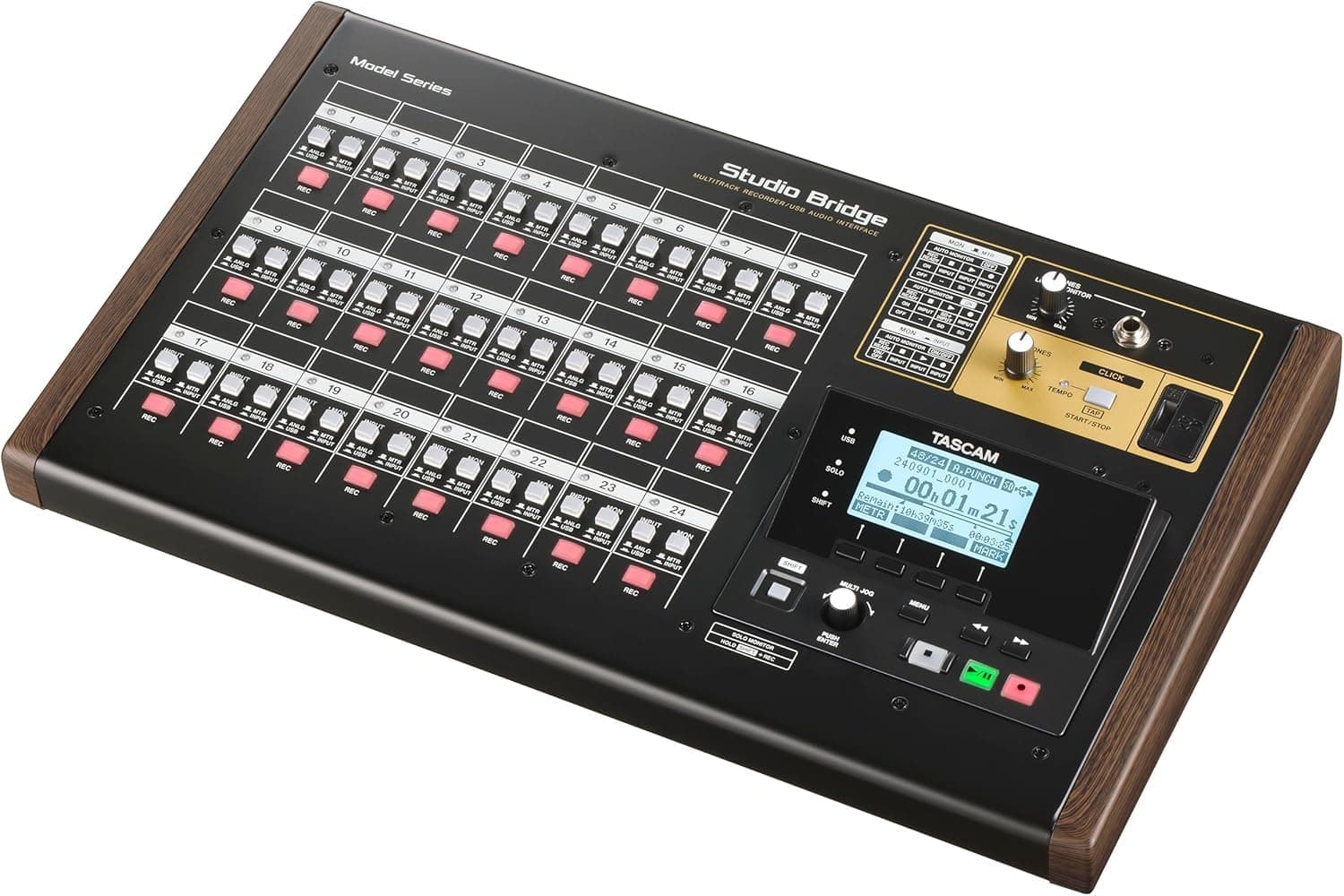 Studio Bridge 24-Channel Multi Track Recorder and USB Audio Interface with MIDI — High-Fidelity, Studio Quality Recording