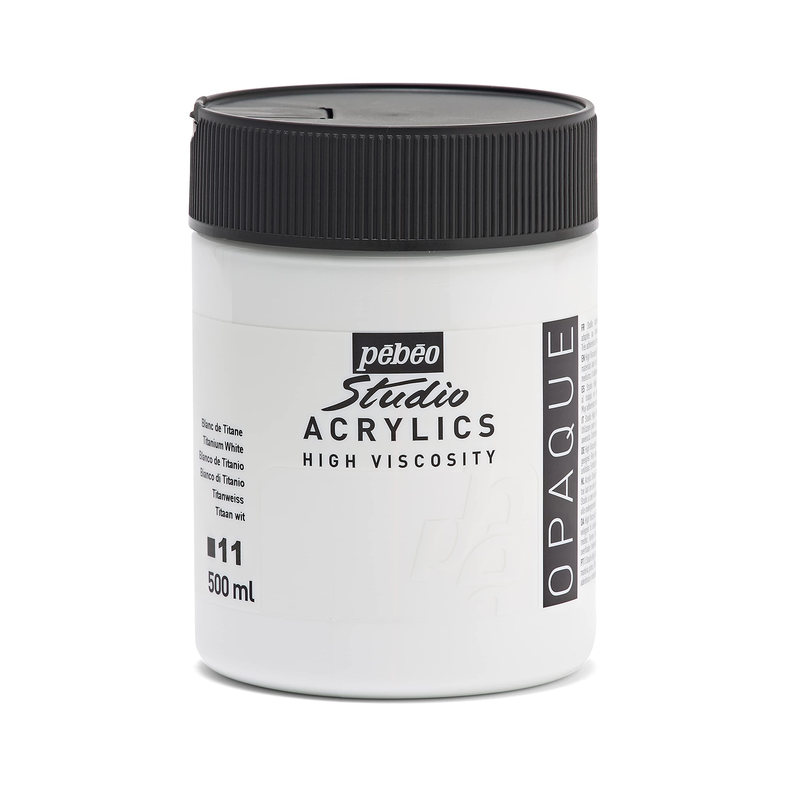 PEBEO Acrylic Fine Studio Acrylics Paint Titanium White 500 ml (Pack of 1) 171011