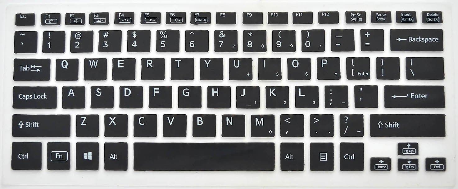Hoye Black Backlit Keyboard Protector Cover For Sony Vaio SVF14A Fit 14E Series SVF14218SC 14217SC 14215SC