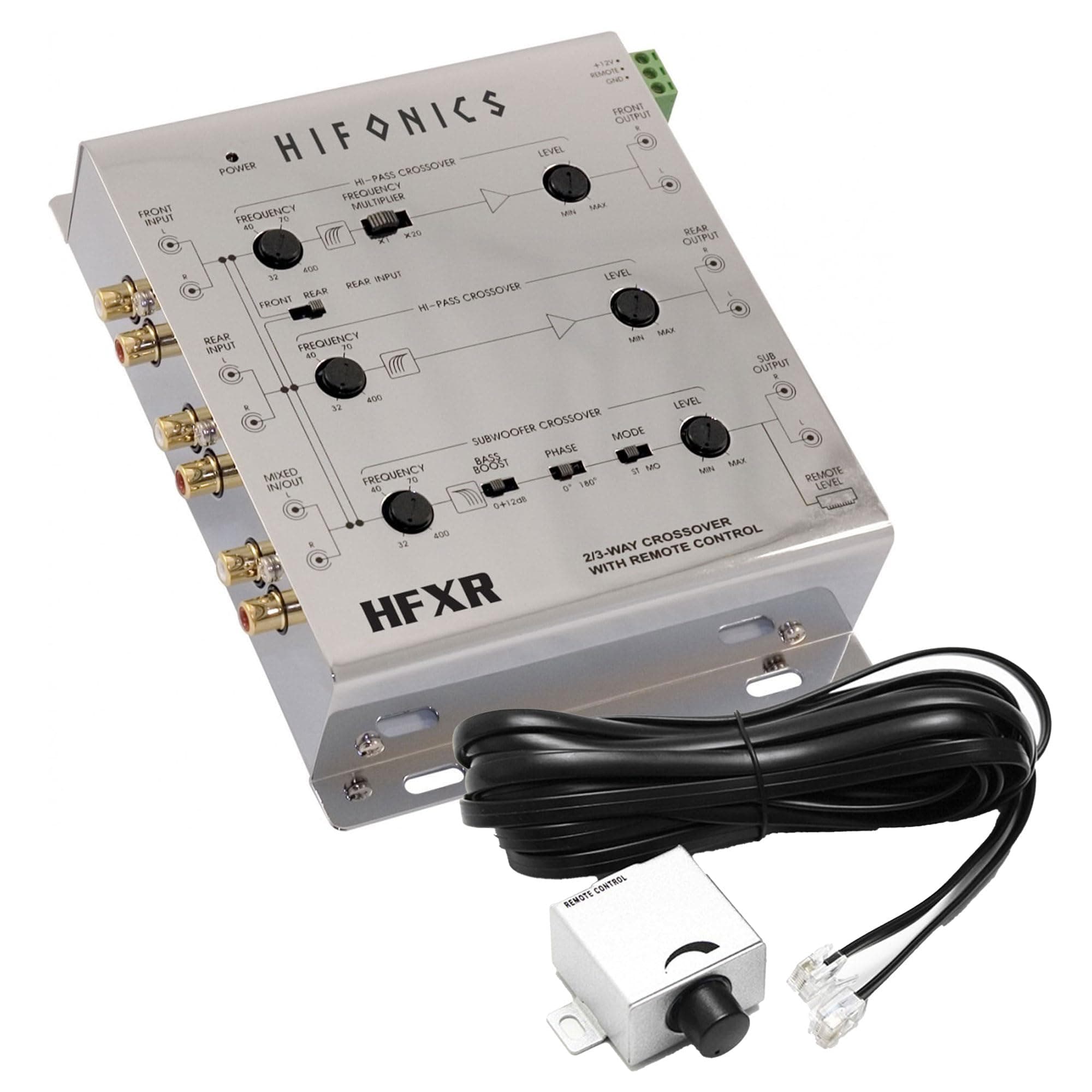 Hifonics HFXR 2-Way/3-Way Active Crossover, Car Audio Crossover with Remote Bass Control