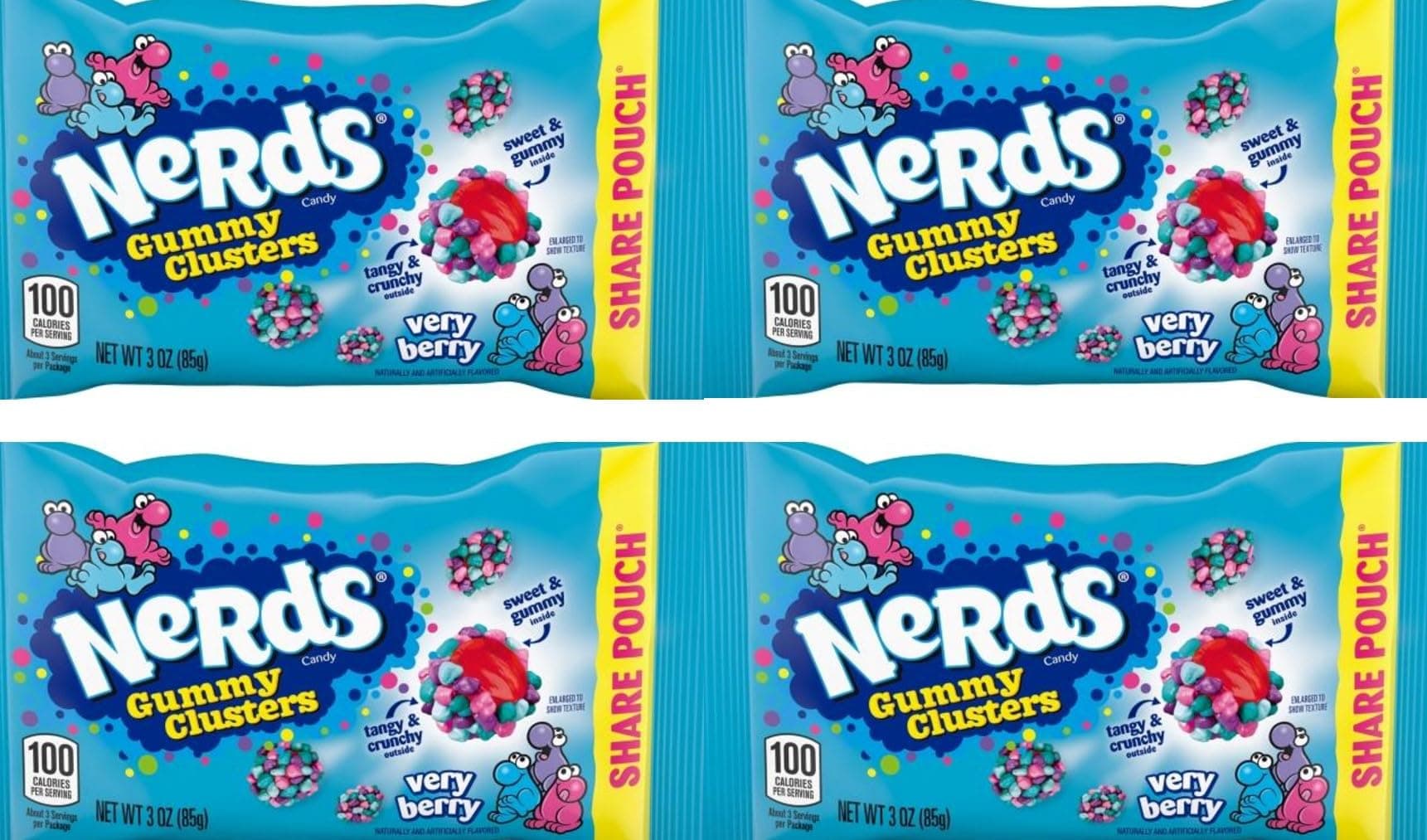 Nerds Gummy Clusters Very Berry Share Pack 85g (3oz) - Pack of 4