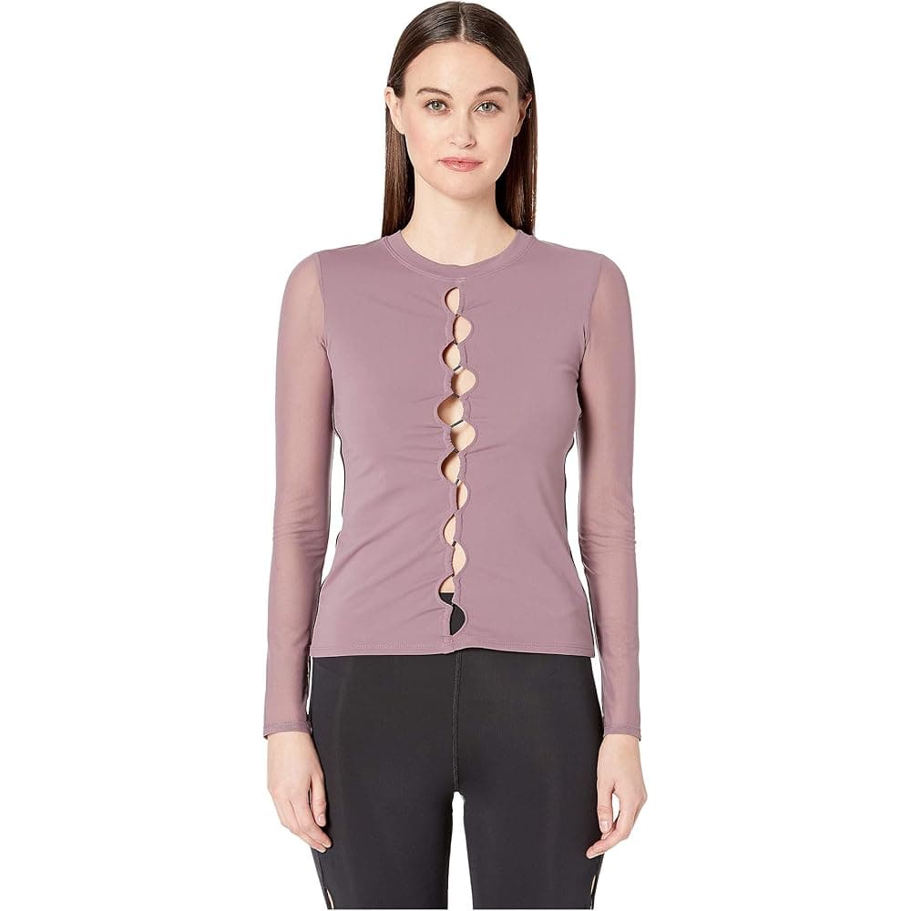 Fitted Long Sleeved Top with Mesh Sleeves