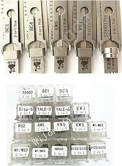 Professional Locksmith Tools SS001 SS002 SS002R SC1 SC4 KW1 KW5 R52 TE2 SC20 M1 AM5 for Door Civil Lock Hand Tool (Color : R52)