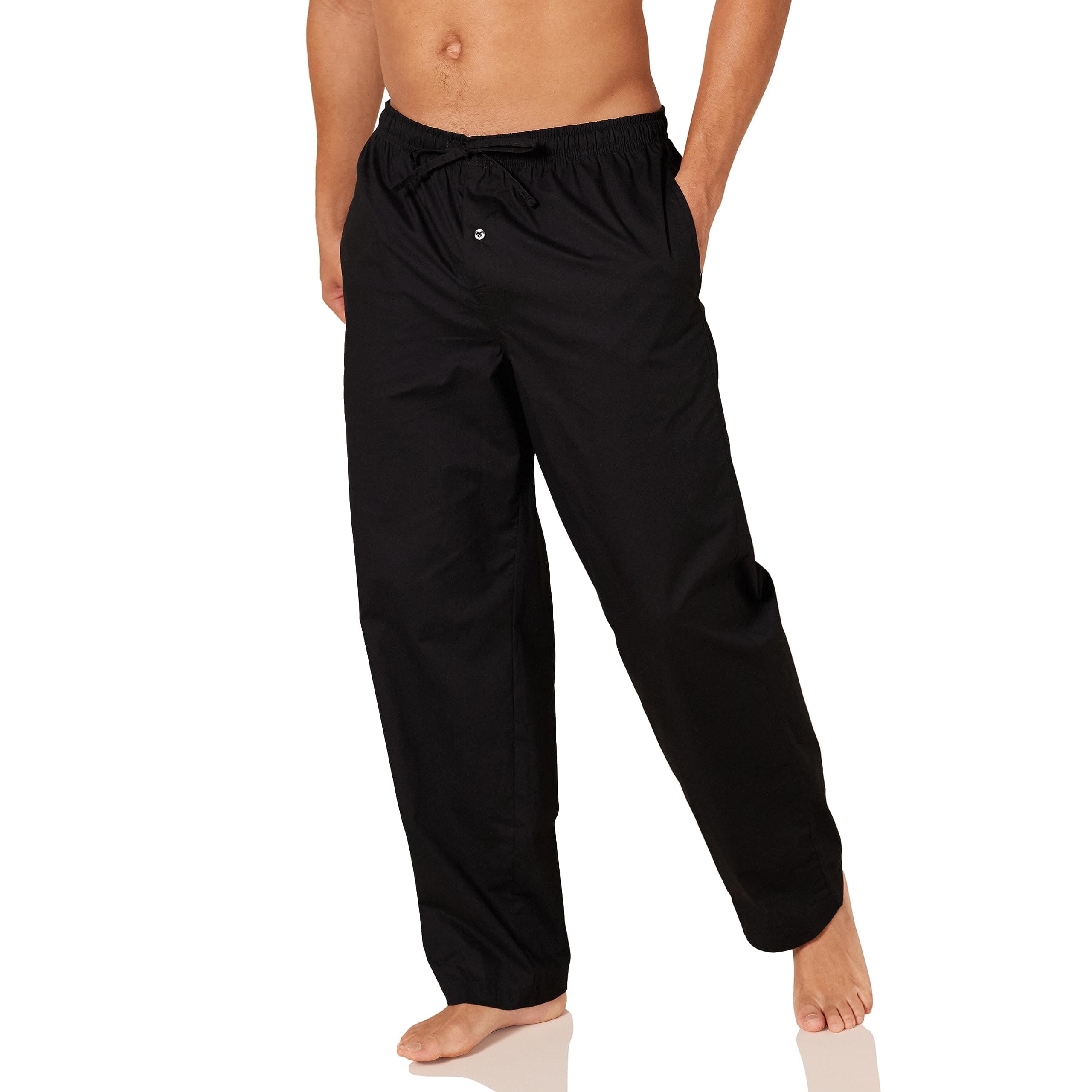Amazon Essentials Men's Cotton Poplin Straight-Fit Pajama Pants with Drawstring Elastic Waist