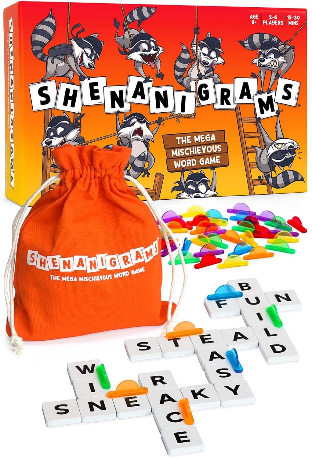 Shenanigrams! – The Mega-Mischievous Word Game! A Super Fun & Fast Family Party Game for Kids, Teens & Adults - Great for Travel, Couples & Family Board Games Night