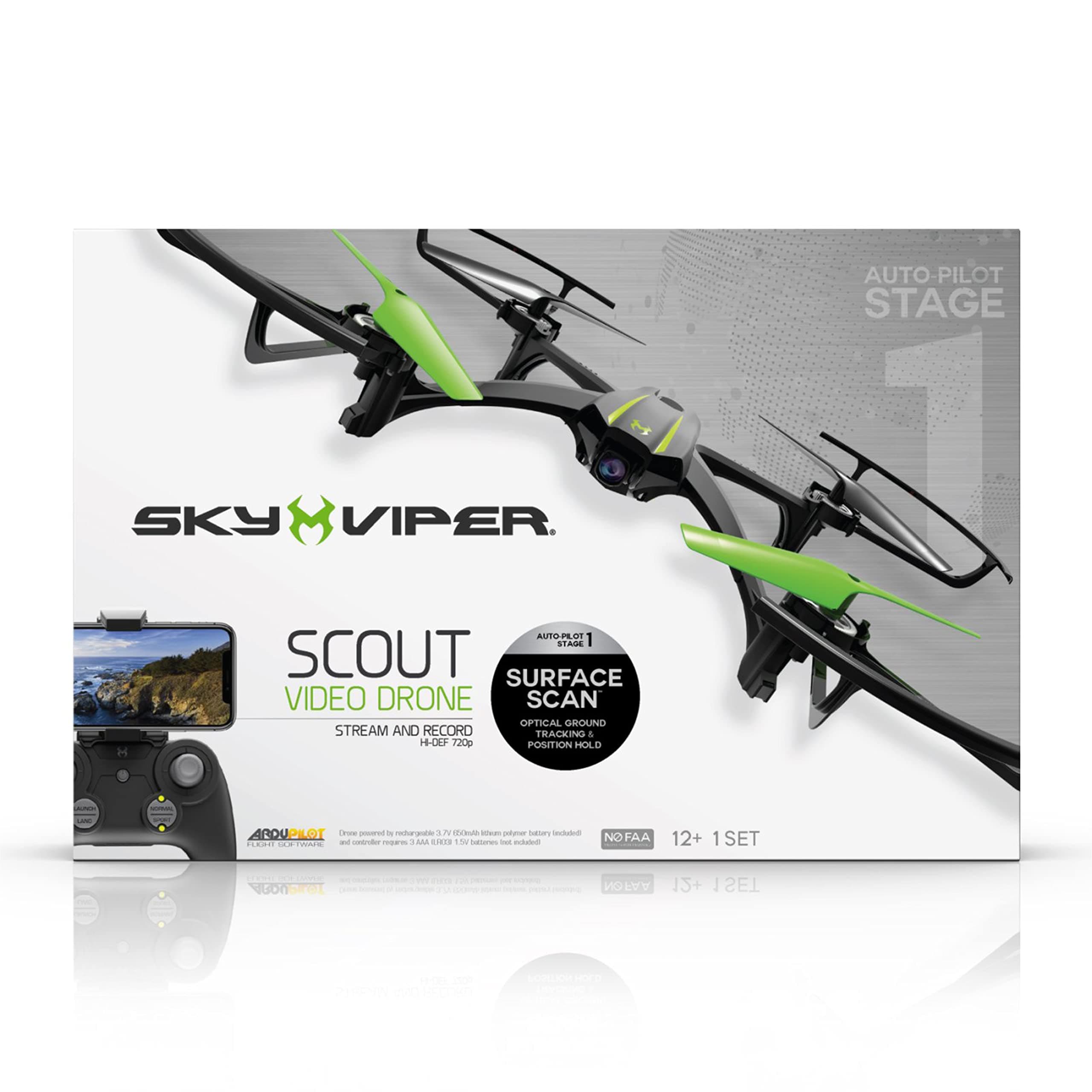 Sky Viper Scout Streaming Video Drone, Black/Green