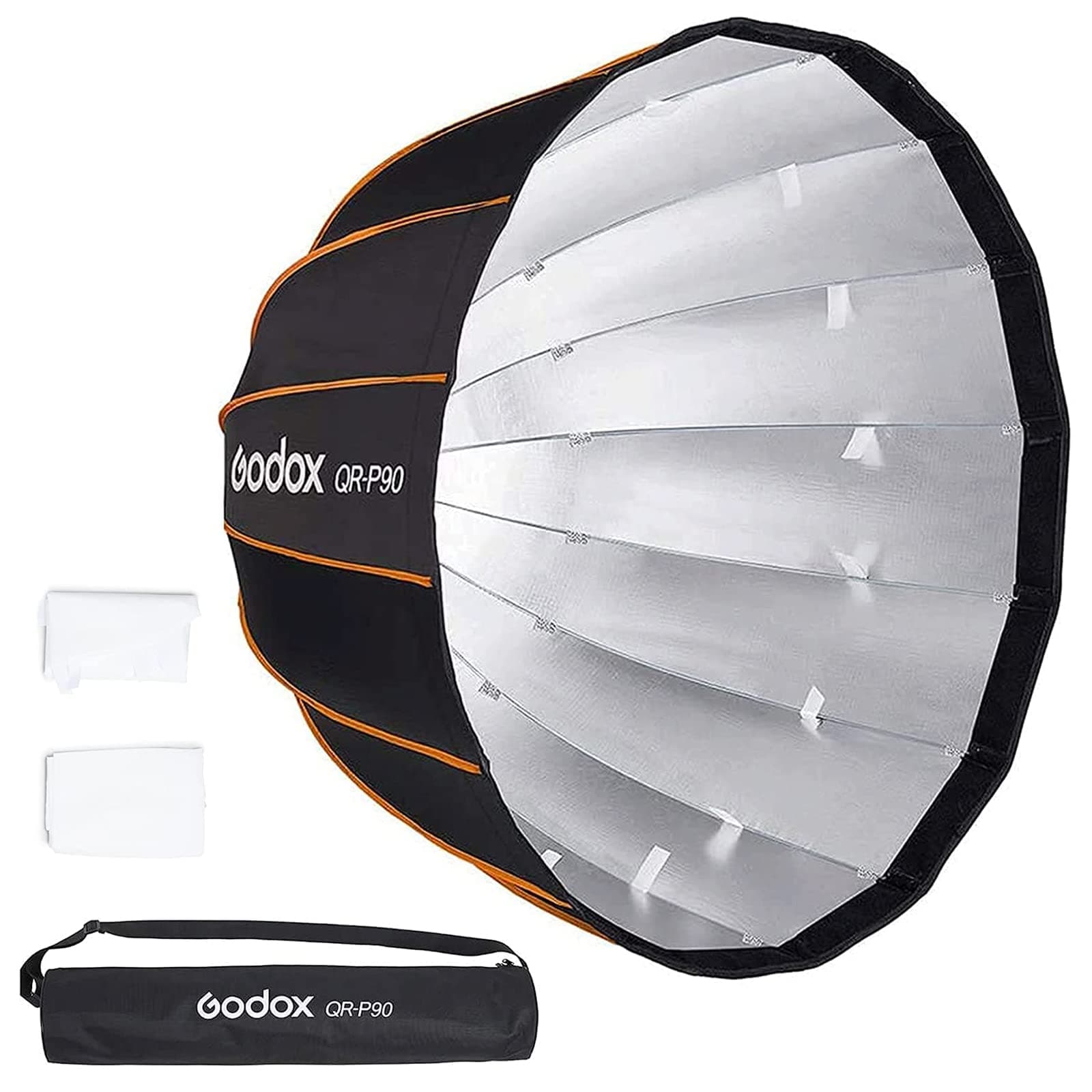 QR-P90 35.5"/90cm Quick Release Portable Deep Parabolic Softbox for Camera Photography Studio Flash fit Bowens Mount,Studio Flash Umbrella Diffuser with Grid