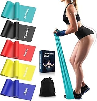 londys Resistance Bands for Working Out, Exercise Bands, Physical Therapy Equipment, 59 Inch Non-Latex Stretching Yoga Strap for Upper & Lower Body, Workouts & Rehab at Home-5 Progressive Resistance