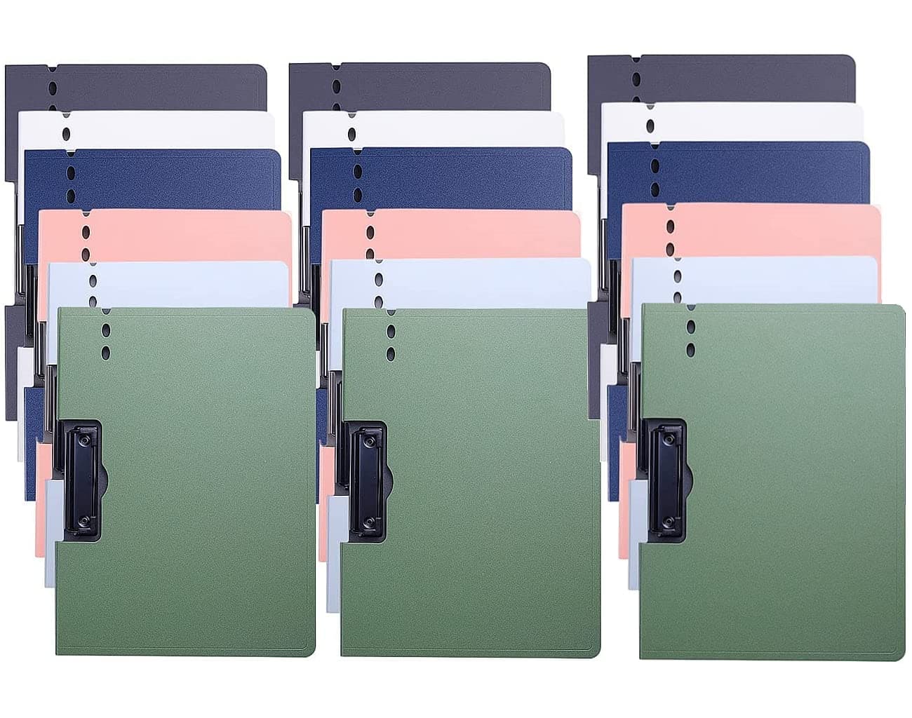 Clipboard - A4 Binder Punchless with Clips, File Folder Clip Boards 8.5x11, Nursing Clipboard for School,Office and Home, Clipboards with Storage for A4 Size or Letter (6 Colors), 12 Pack