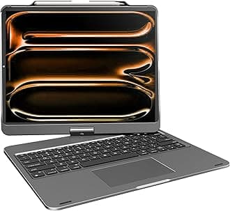 Keyboard Case for iPad Air 13-inch M4 M3 M2 & iPad Pro 13 inch M5 M4 & iPad Pro 12.9-inch 6th 5th 4th 3rd Gen: Wireless 360 Rotating, Trackpad Backlit Pencil Holder, Space Gray