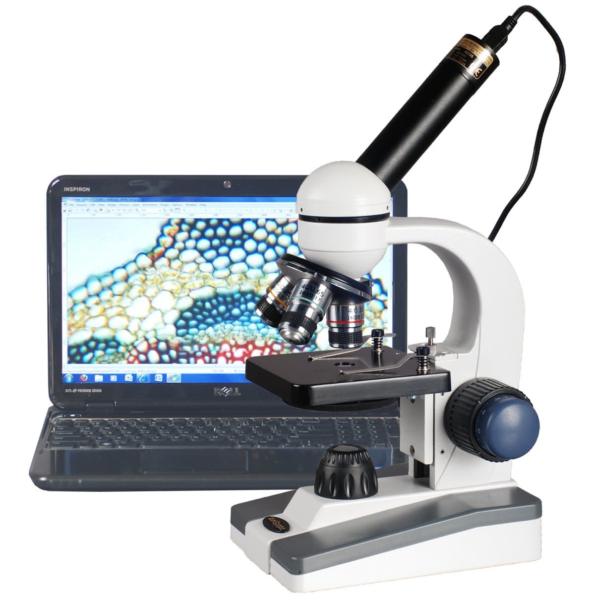 40X-1000X LED Student Microscope + 5MP USB Camera (M150C-E5)