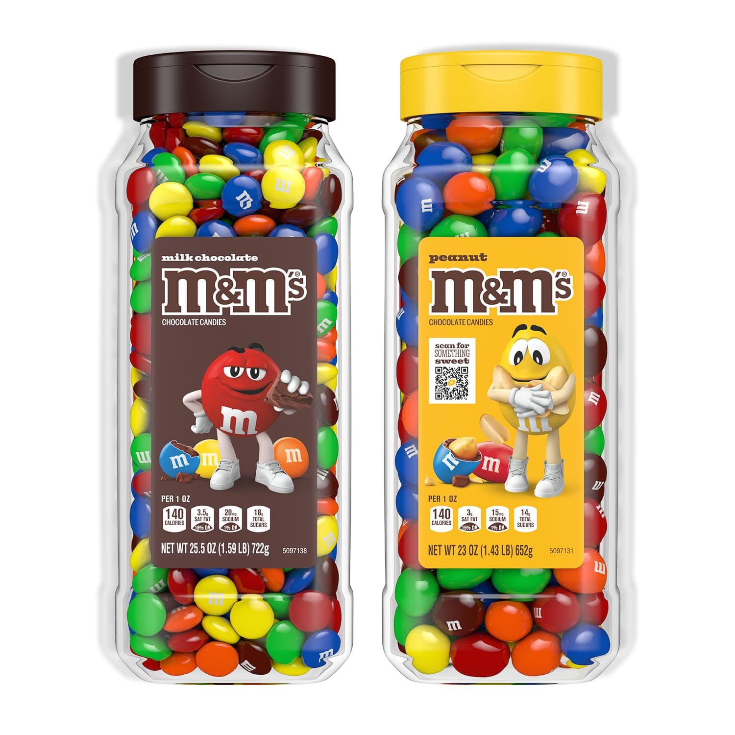 M&M’S Peanut & Milk Chocolate Jars, 2 Pack