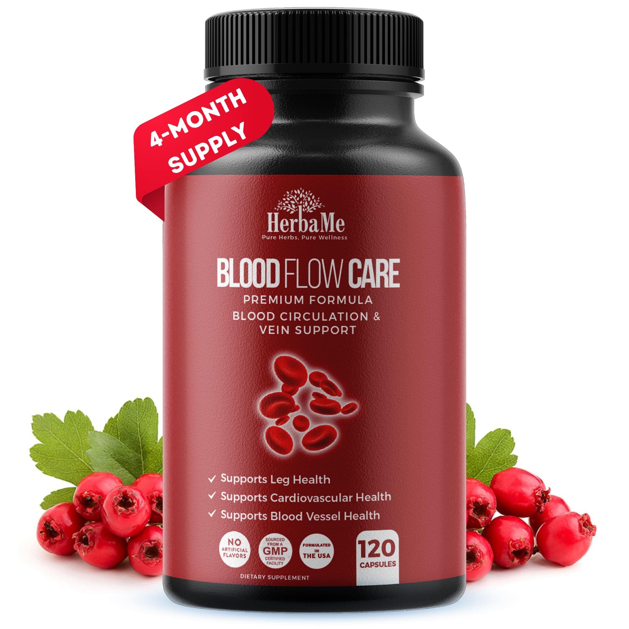 - Blood Circulation Supplement, 120 Capsules, Supports Leg Vein, Heart, Vessels and Cardiovascular Health with Niacin, L-Arginine, Ginger, Cayenne Pepper, Hawthorn, Diosmin, Blood Flow Pills