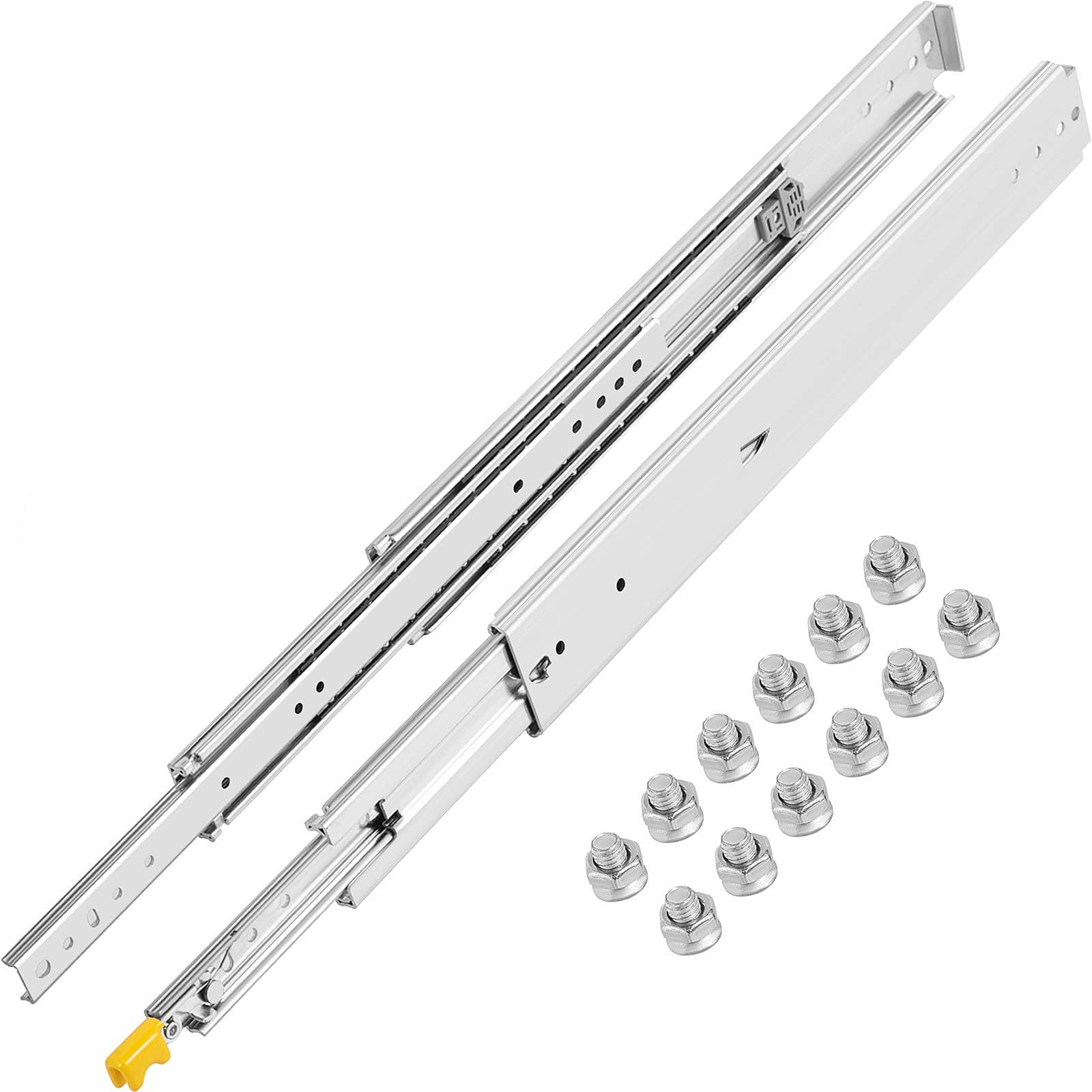 Drawer Slides, 1 Pair 60inch Locking Drawer Slides, 500lbs Load Capacity (178 lbs When Fully Extended), Side Mount Ball Bearing Drawer Glides, Long Full Extension Drawer Slide