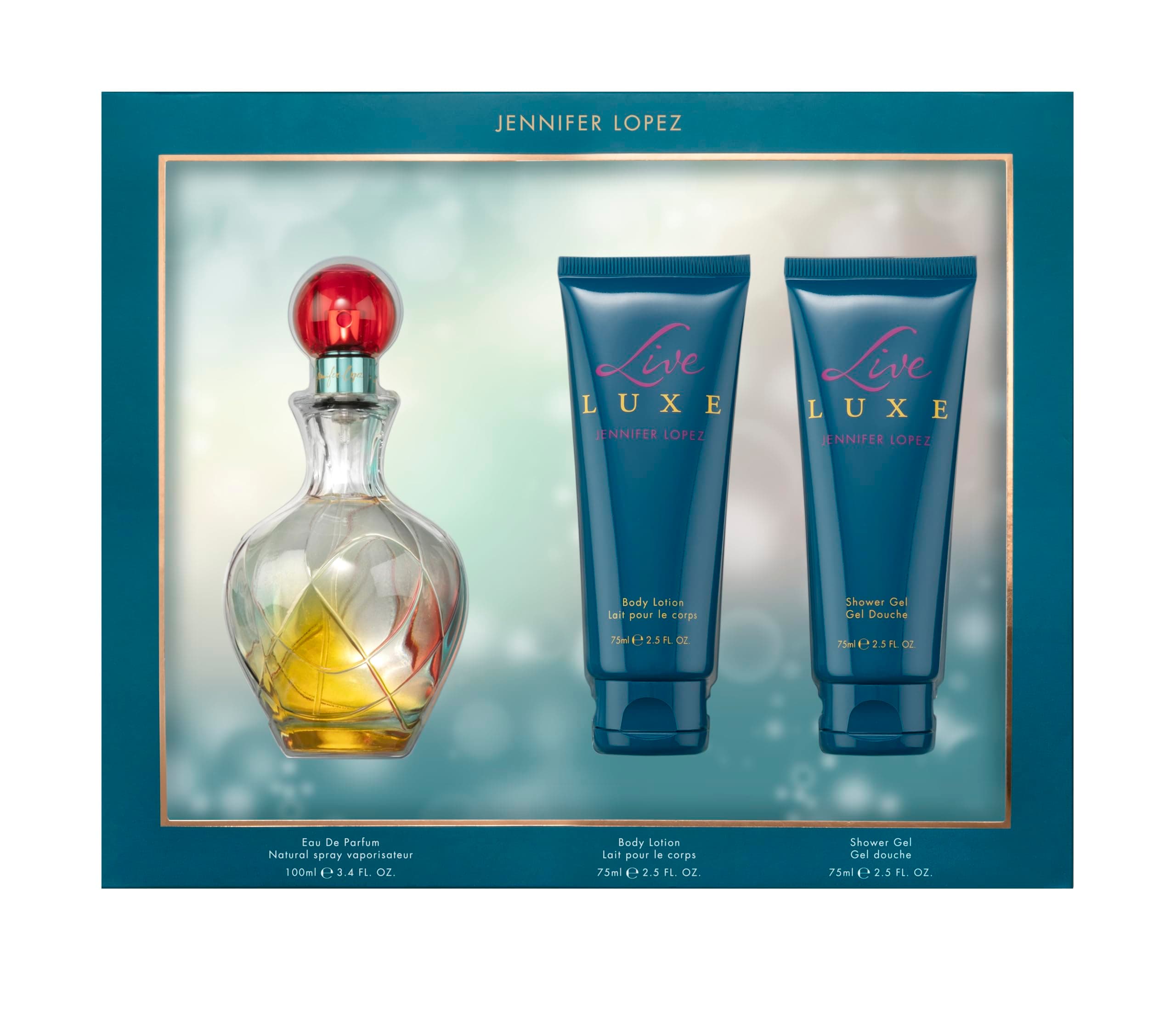 Live Luxe Gift Set | 100 ml (3.4 fl oz) EDT, 75 ml (2.5 fl oz) Body Lotion, and 75 ml (2.5 fl oz) Shower Gel