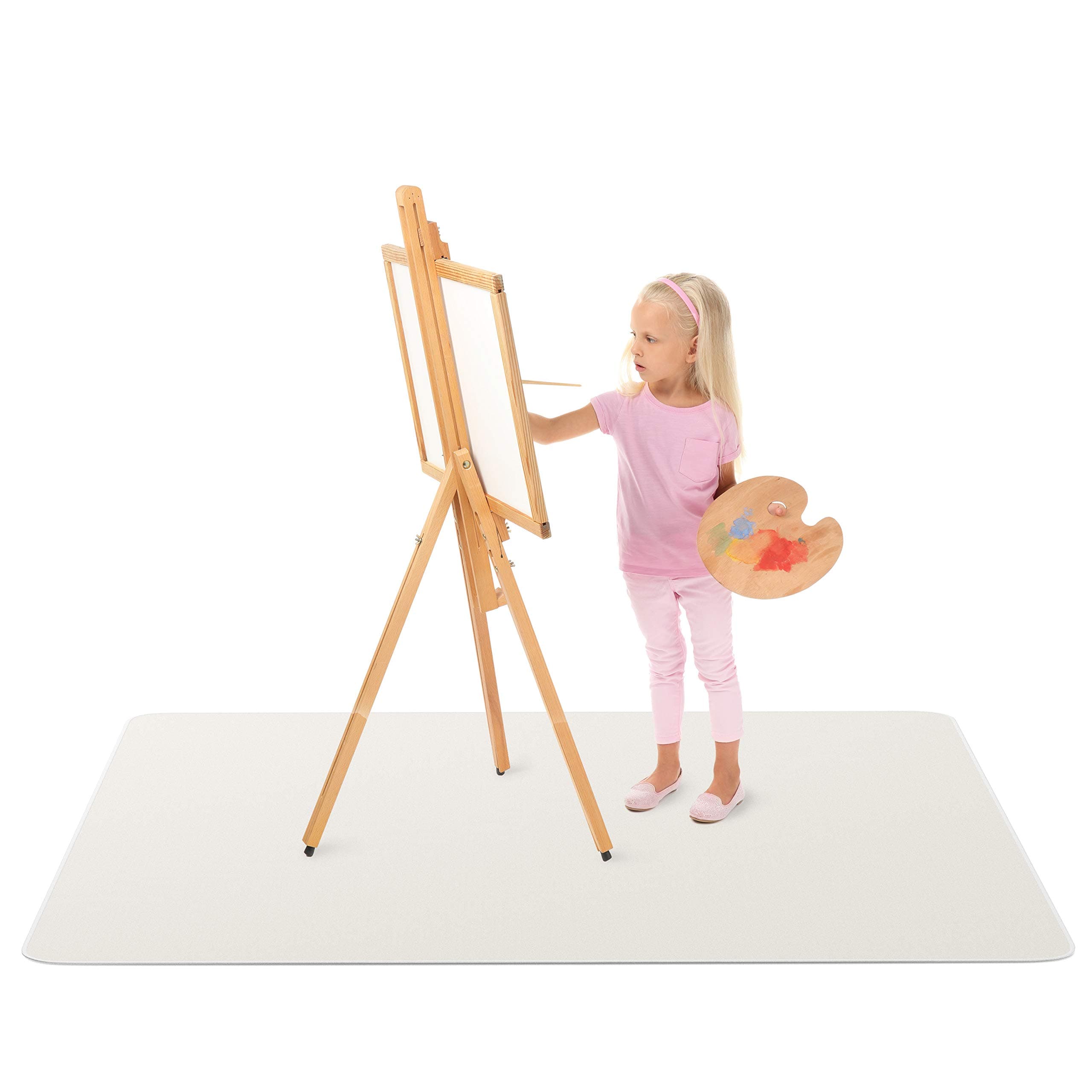 Super Jumbo Splat Mat – 60” x 60” Extra Large Waterproof and Washable Protective Mess Mat for Floors and Tables During Arts Crafts Painting Playtime and Mess Play (Grey, Jumbo- 5ft x 5ft (60" x 60"))