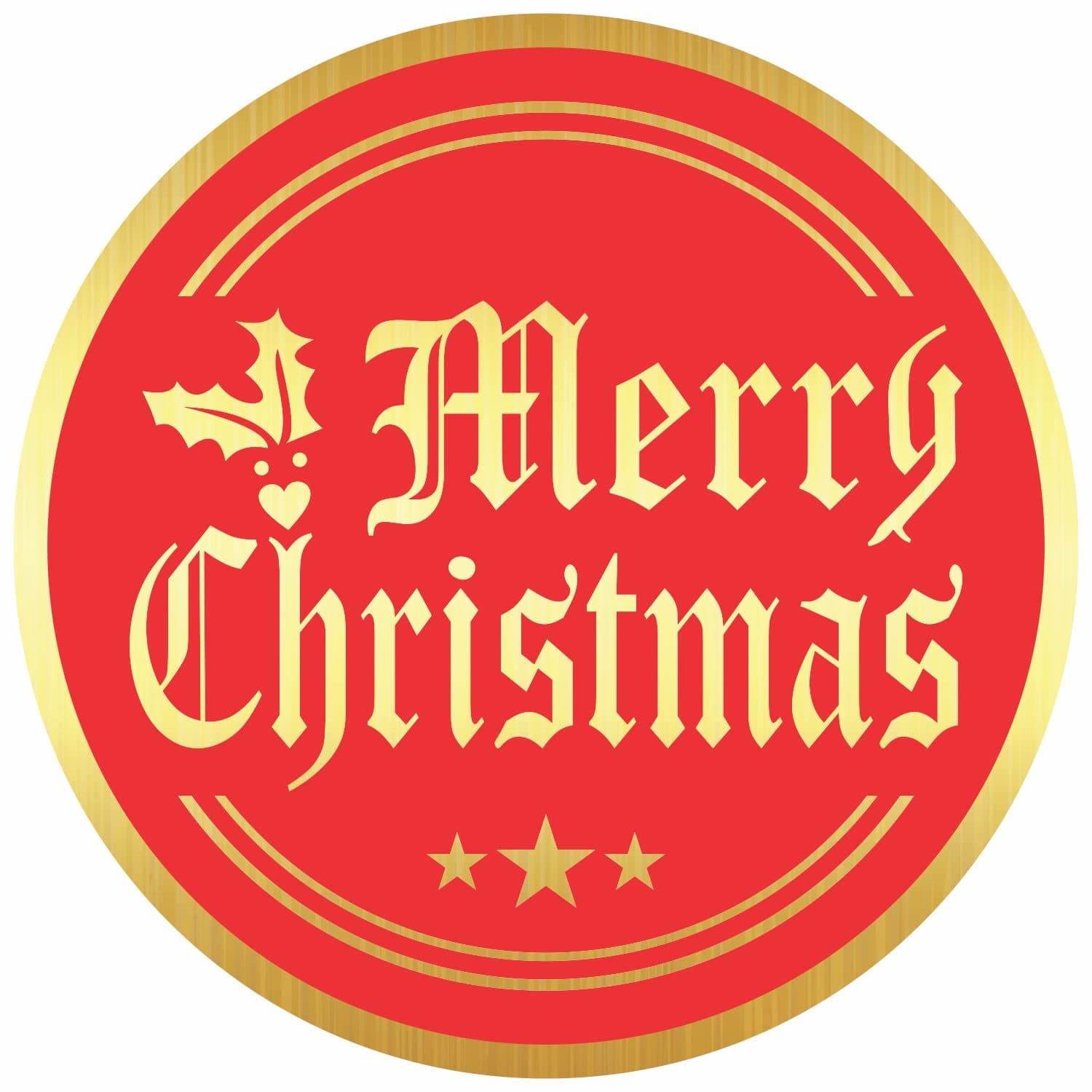 Merry Christmas Sticker - Gold Foil