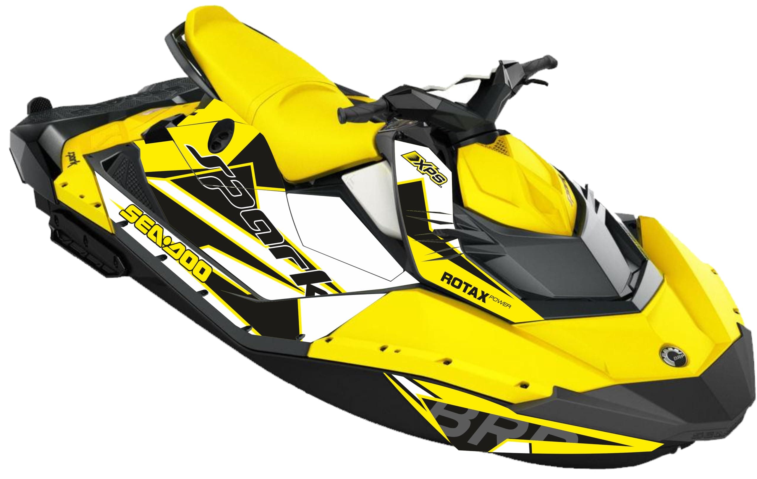 Fit for SeaDoo Spark 2UP 3UP Vinyl Sticker Decal Graphics Set – Jetski (2014-2019), Bubble-Free Technology, Protective Laminate, UV Resistant Decals (Yellow 3)