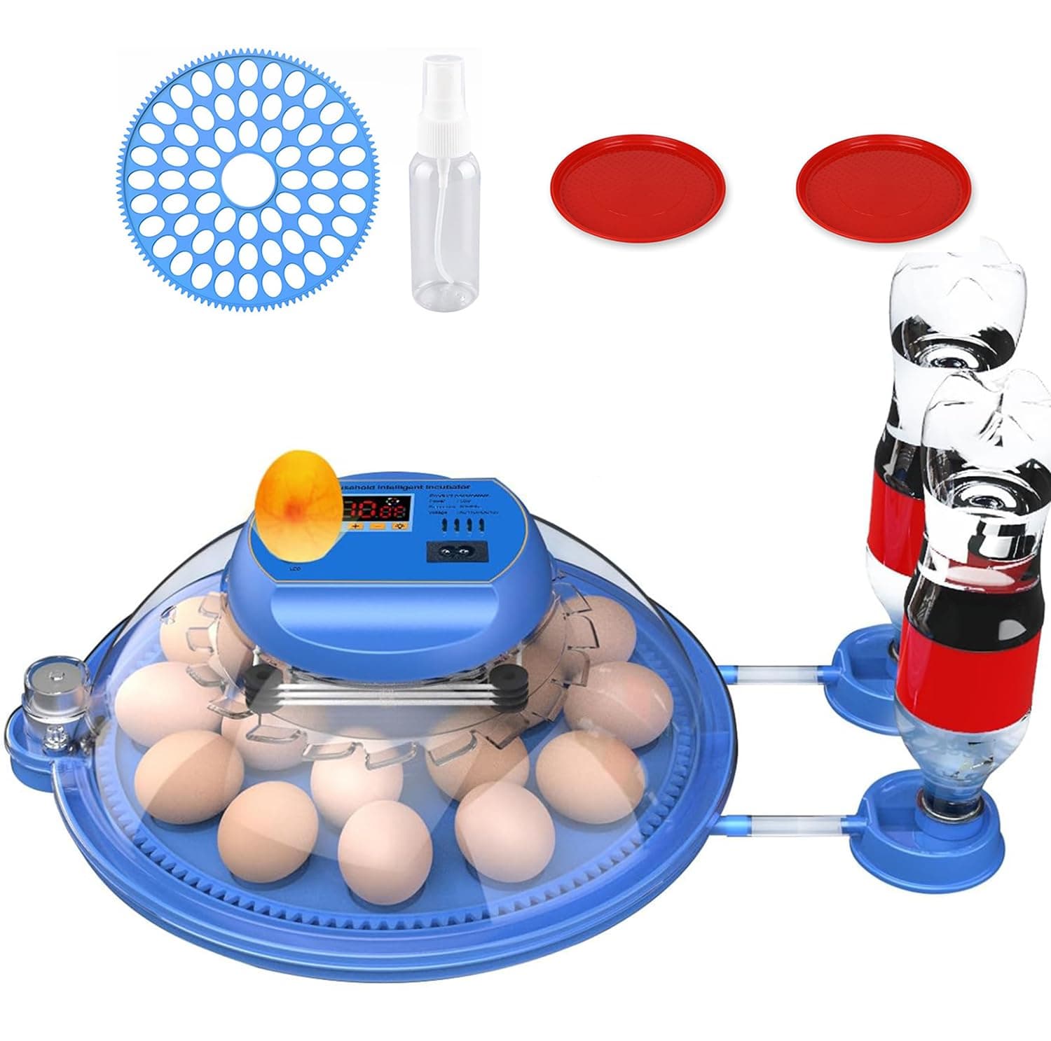 Incubators for Hatching Eggs, Eggs Incubator with Automatic Egg Turning and Auto Water Adding,Egg Candler, Incubator for Chicken Eggs with 2 Egg Trays