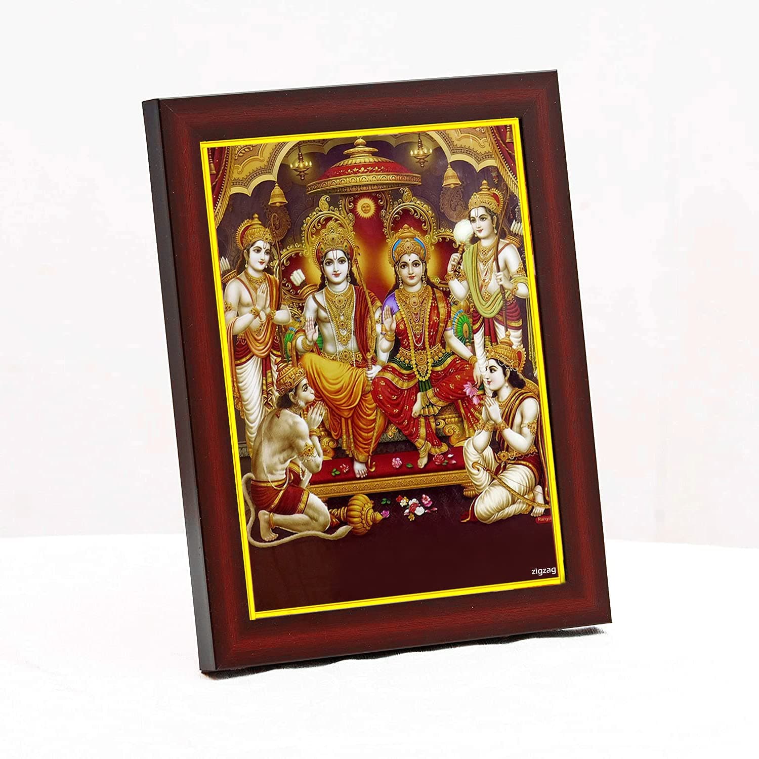 zig zag Lord Ram Darbar Photo Frame For Wall Table Size Small ( 6x8 inches, Acrylic Glass)