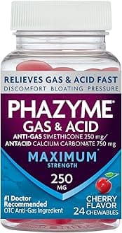 Phazyme Maximum Strength Gas & Acid Relief, 24 Cherry Flavor Coated Chews(Packaging May Vary)