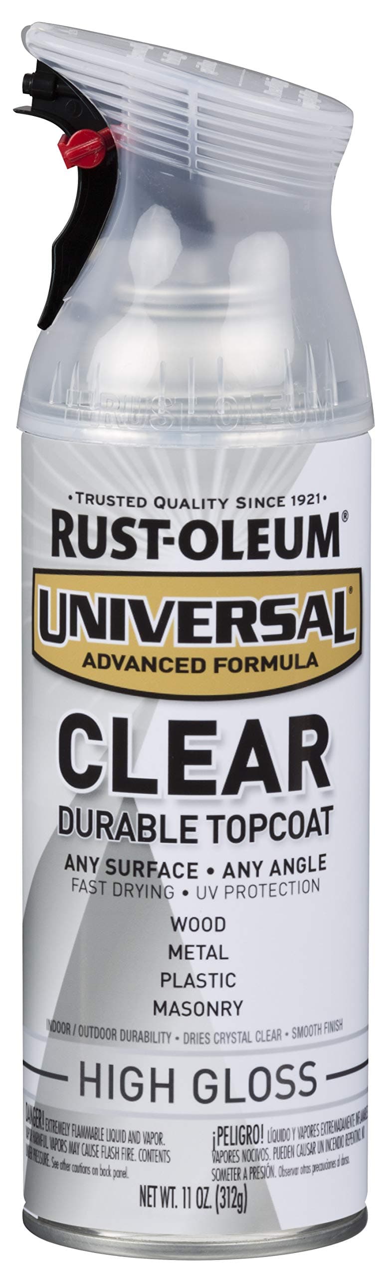 302110 Universal All Surface Clear Topcoat Spray, 11 oz, High Gloss Clear