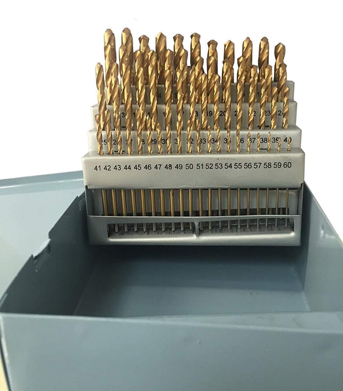 LLDSIMEX 60 Piece 1#-60# Titanium Nitride Coated Numbered Drill Bit Set High ...