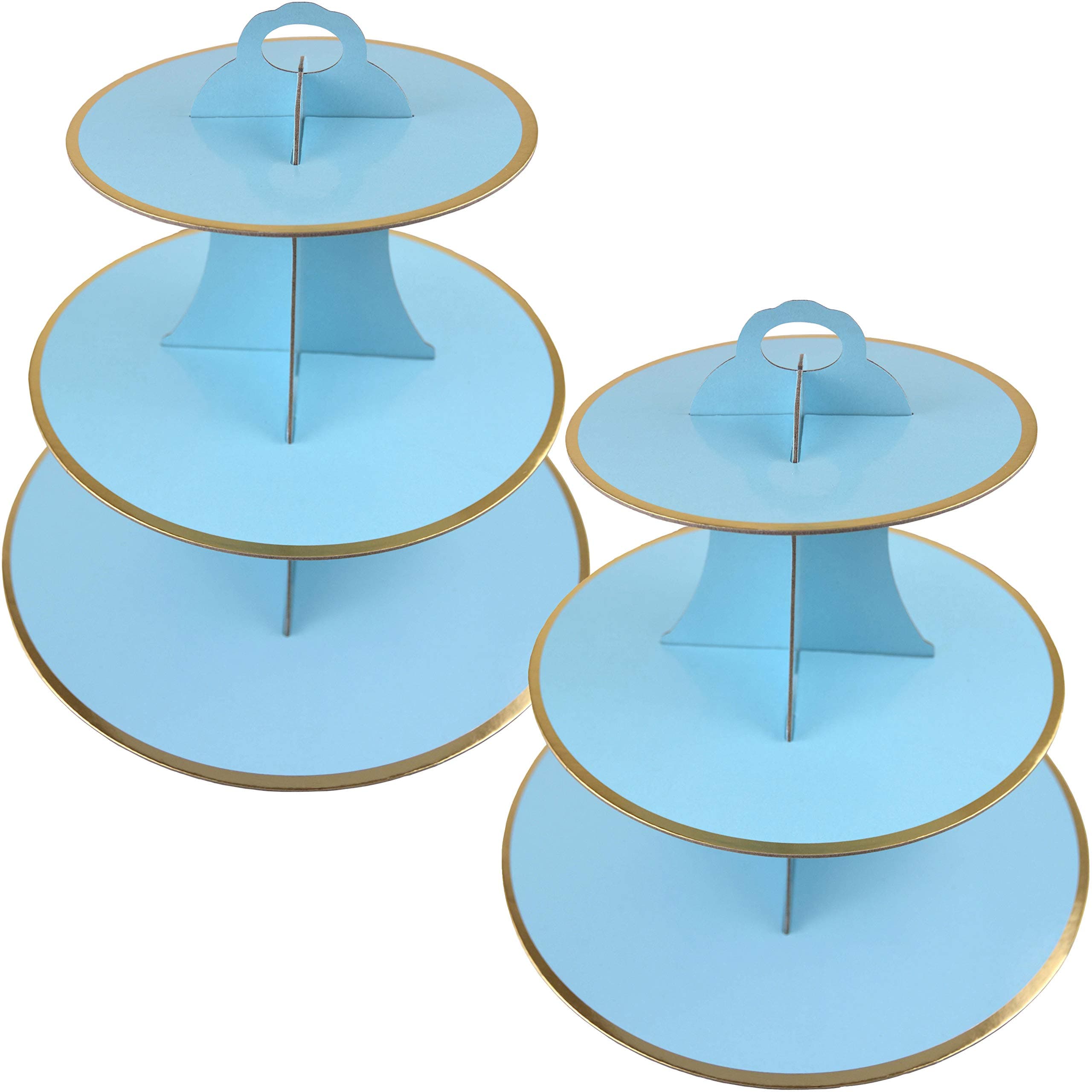 3-Tier Cardboard Cupcake Stand/Tower 2-Set (Blue)