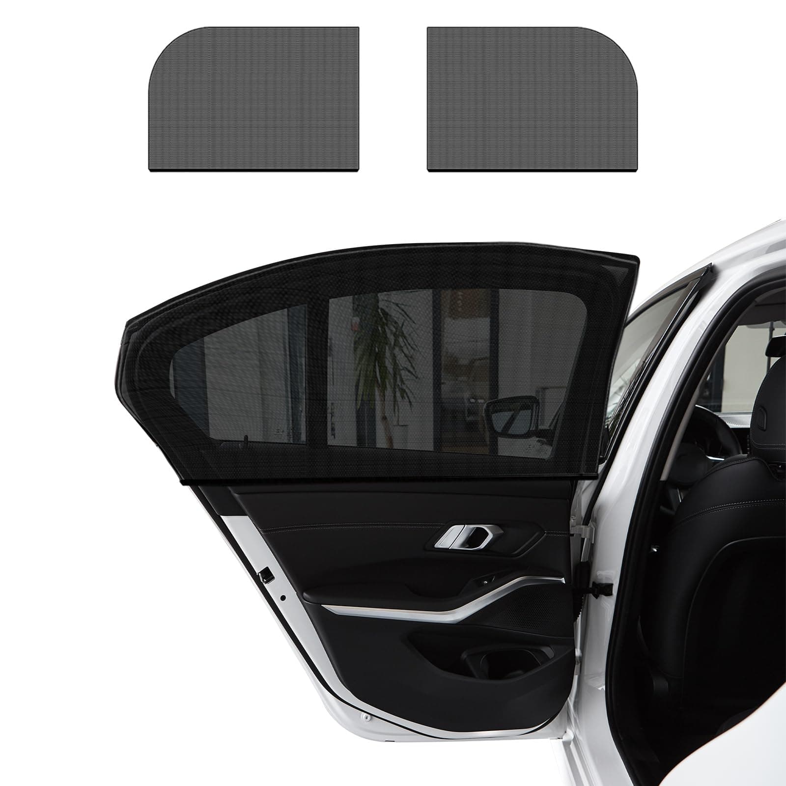 2 PCS Window Shades, Auto Front Rear Side Sun Shades for Block Heat & UV Protection, Breathable Mesh Baby Screen Covers, Universal Car Accessories (Back)