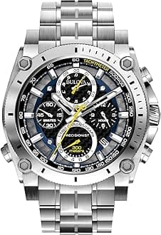 Men's Icon High Precision Quartz Chronograph Watch, Curved Mineral Crystal, 300m Water Resistant, Continuous Sweeping Secondhand, Luminous Markers