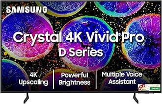 Samsung 163 cm (65 inches) D Series Brighter Crystal 4K Vivid Pro Ultra HD Smart LED TV UA65DUE77AKLXL (Black)