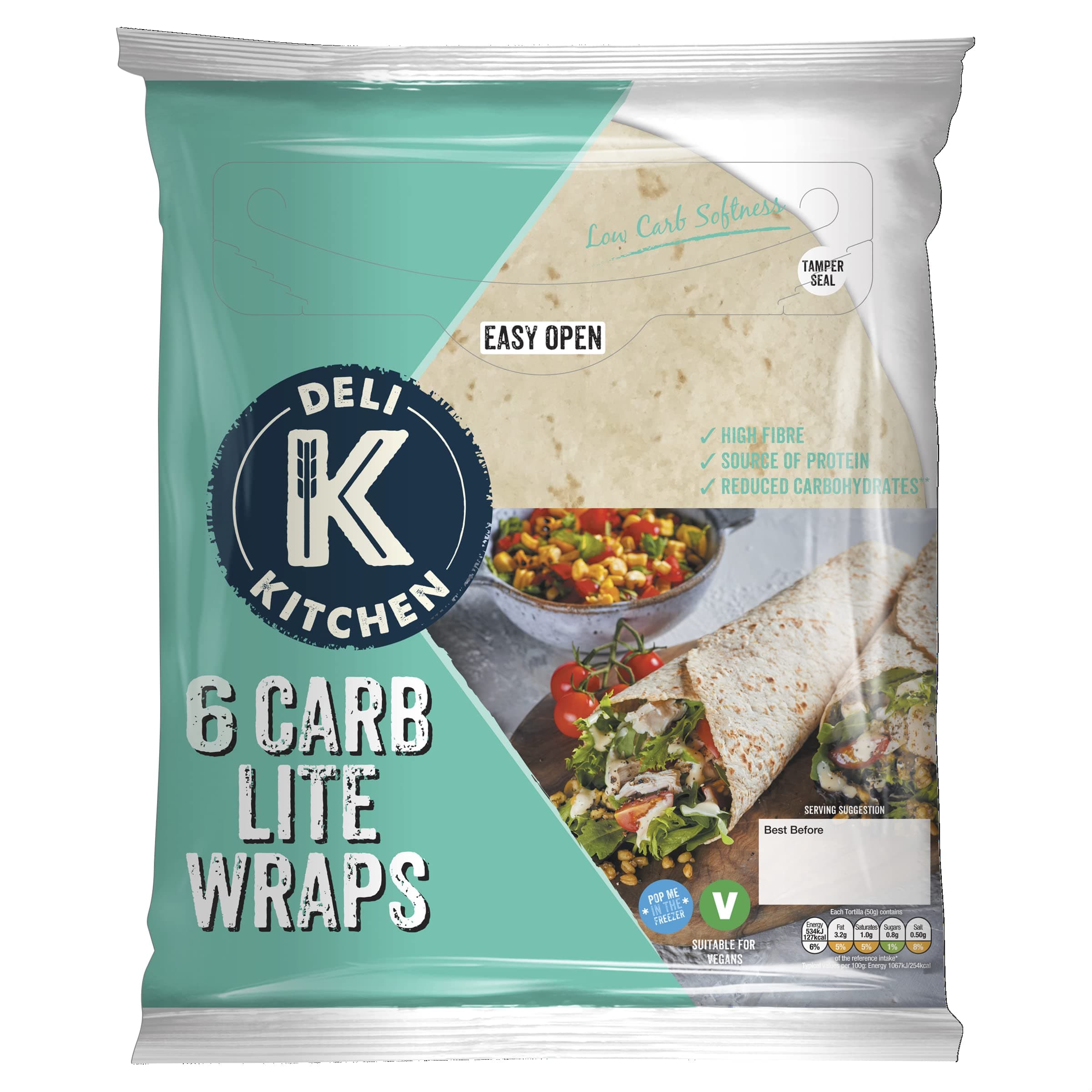 Deli Kitchen 6 Carb Lite Wraps, 300g